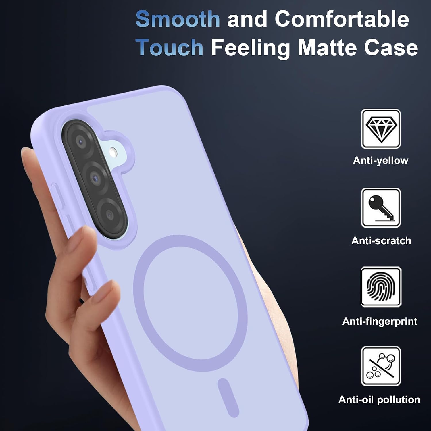 Detalle de Czyoa coque magnétique TPU + protection écran et caméra pour Samsung Galaxy A17 5G/4G (violet clair)