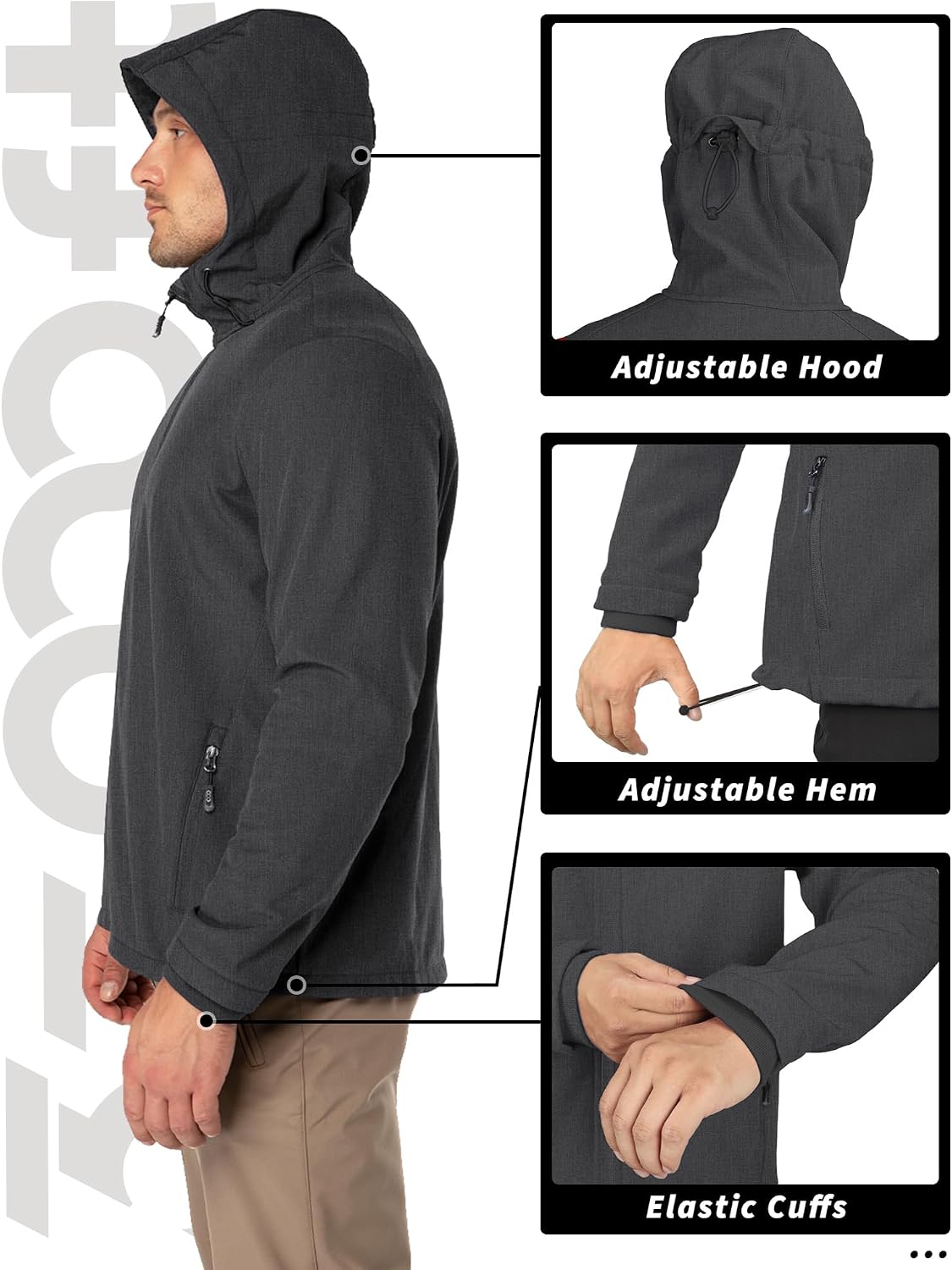 Detalle 1 de Men’s Waterproof Softshell Jacket 8000MM