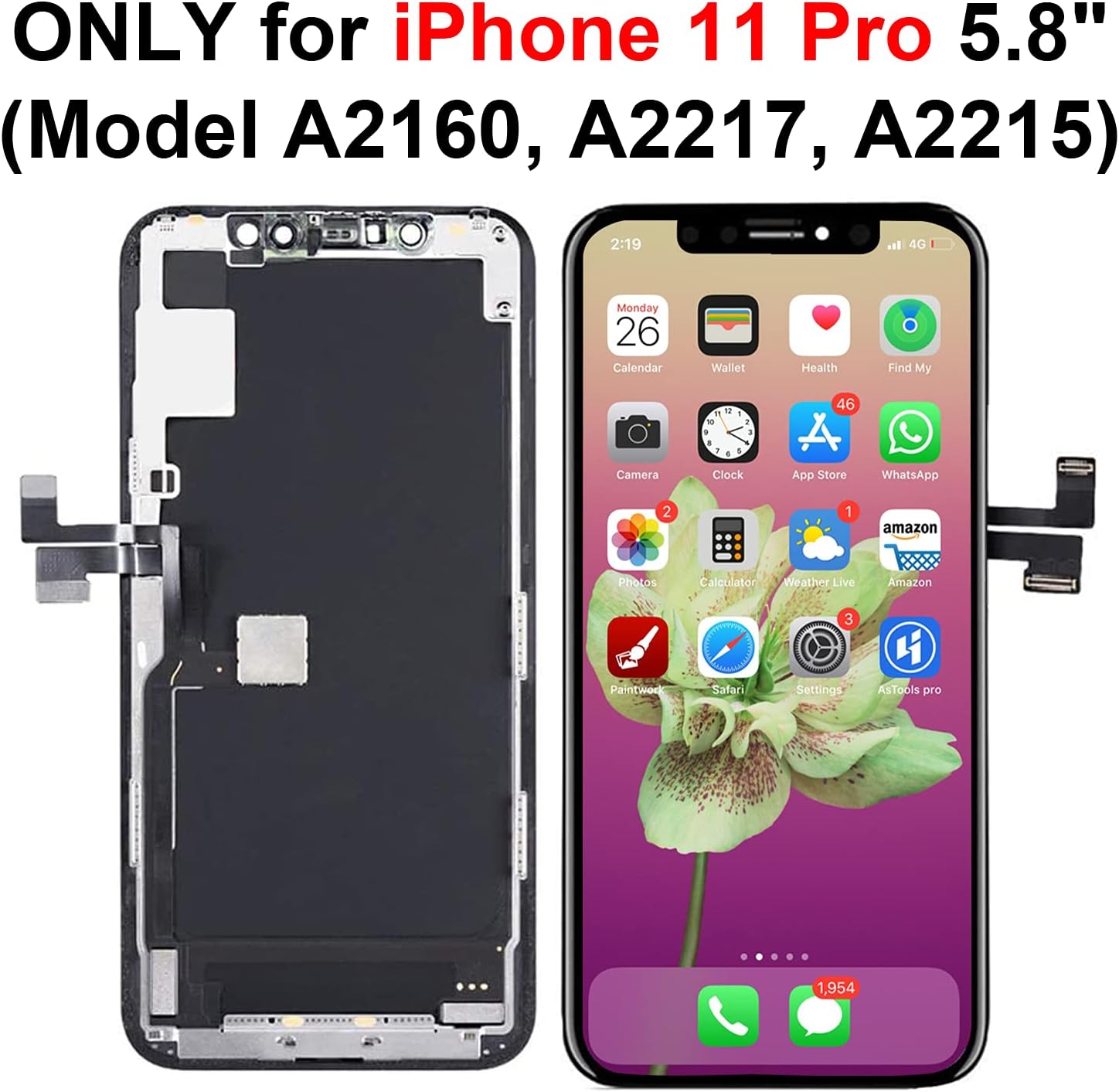 Thumbnail 1 de Brinonac iPhone 11 Pro Screen Replacement Kit (5.8-inch) with COF Touch Assembly, Repair Tools & Waterproof Adhesive