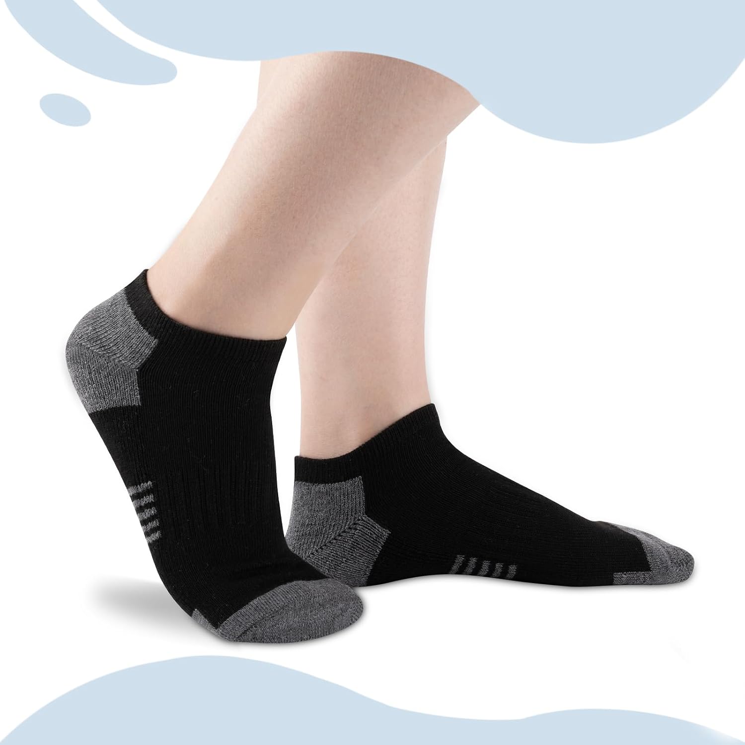 Detalle 2 de Comfoex Boys Low Cut Ankle Socks (10 Pairs) With Cushioned Sole and Arch Support