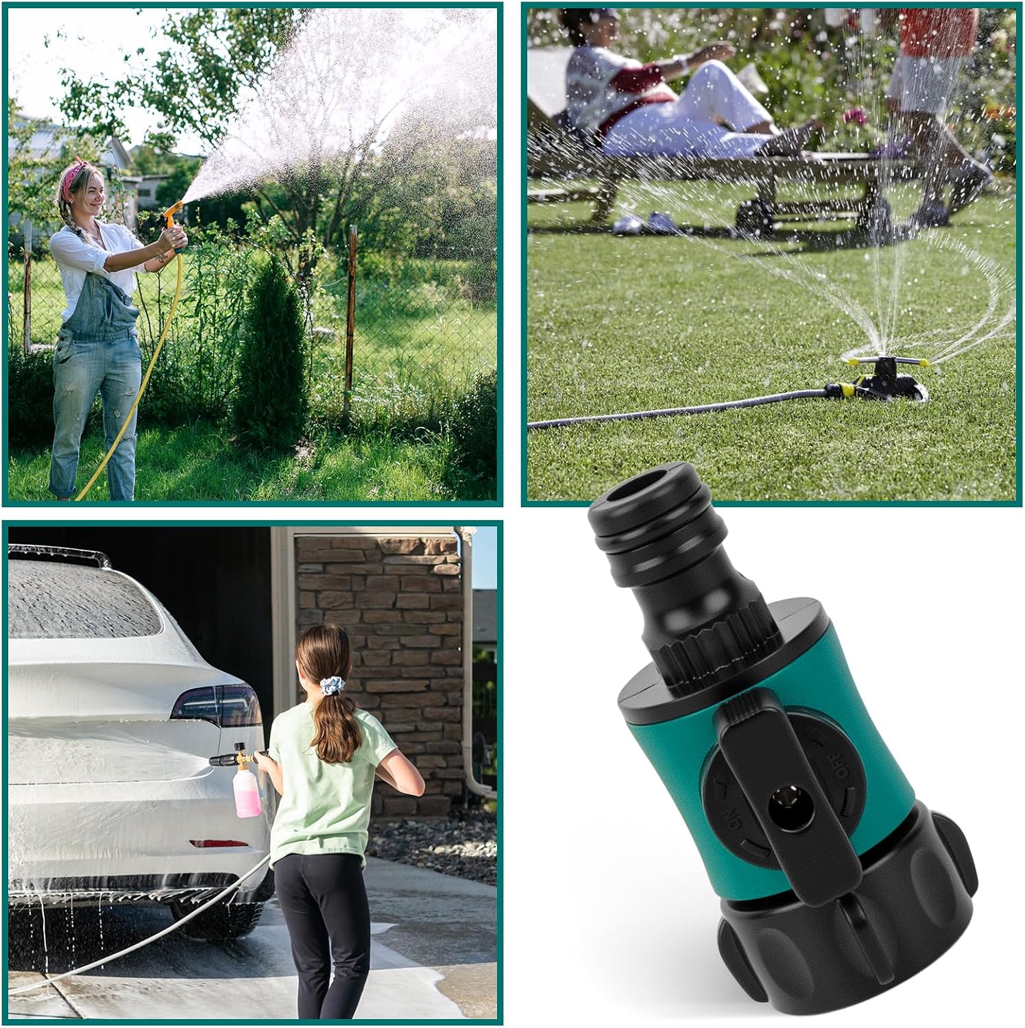 Thumbnail 3 de Hydrogarden set da 3 connettori con valvola 3/4” (filettatura interna) per tubi da giardino