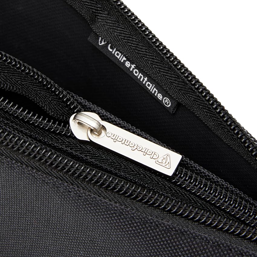 Detalle 2 de Clairefontaine Estuche Plano Textil con 3 Compartimentos 🖤