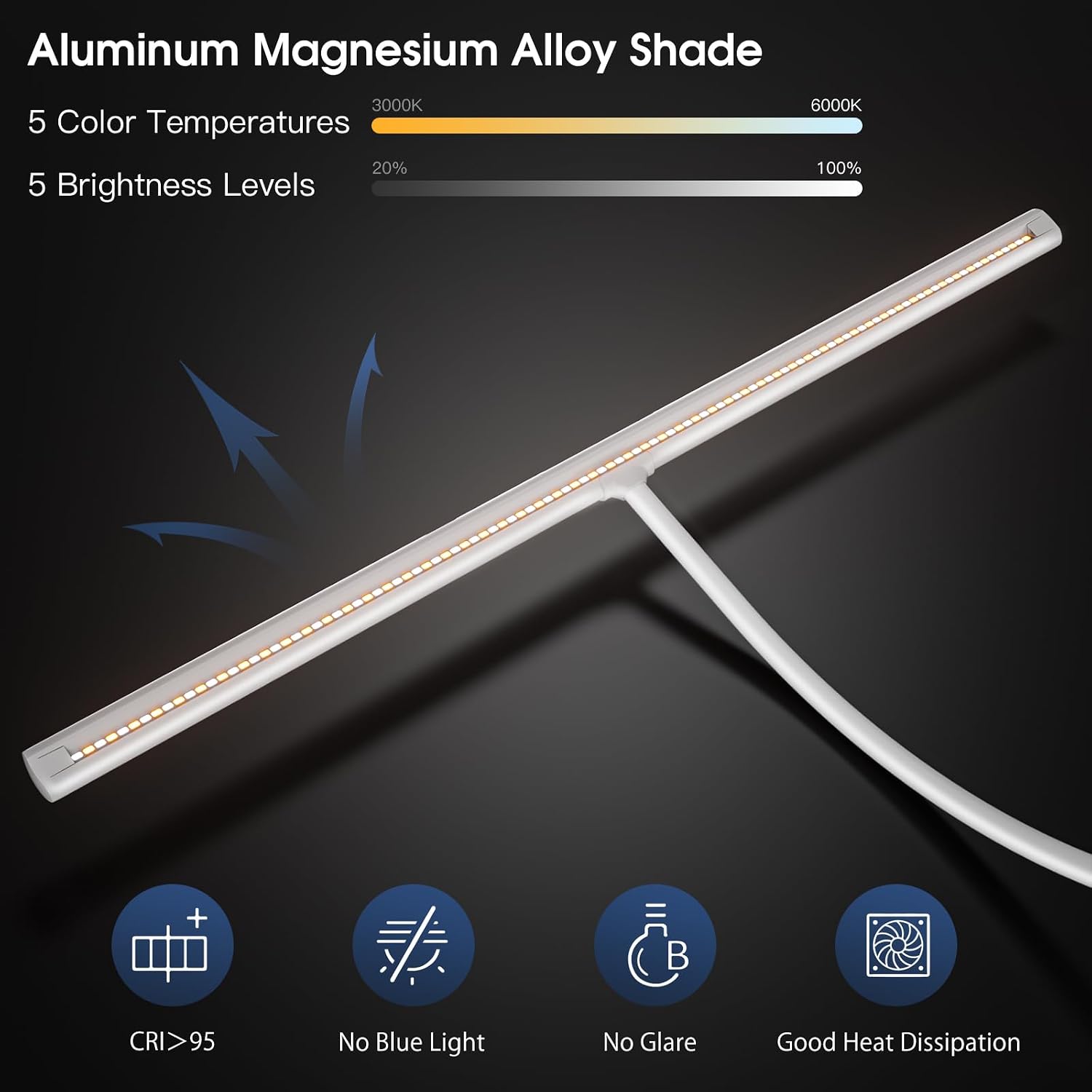 Thumbnail 3 de EYOCEAN LED-Schreibtischlampe 24W, 80 cm mit Gestensteuerung & Fernbedienung