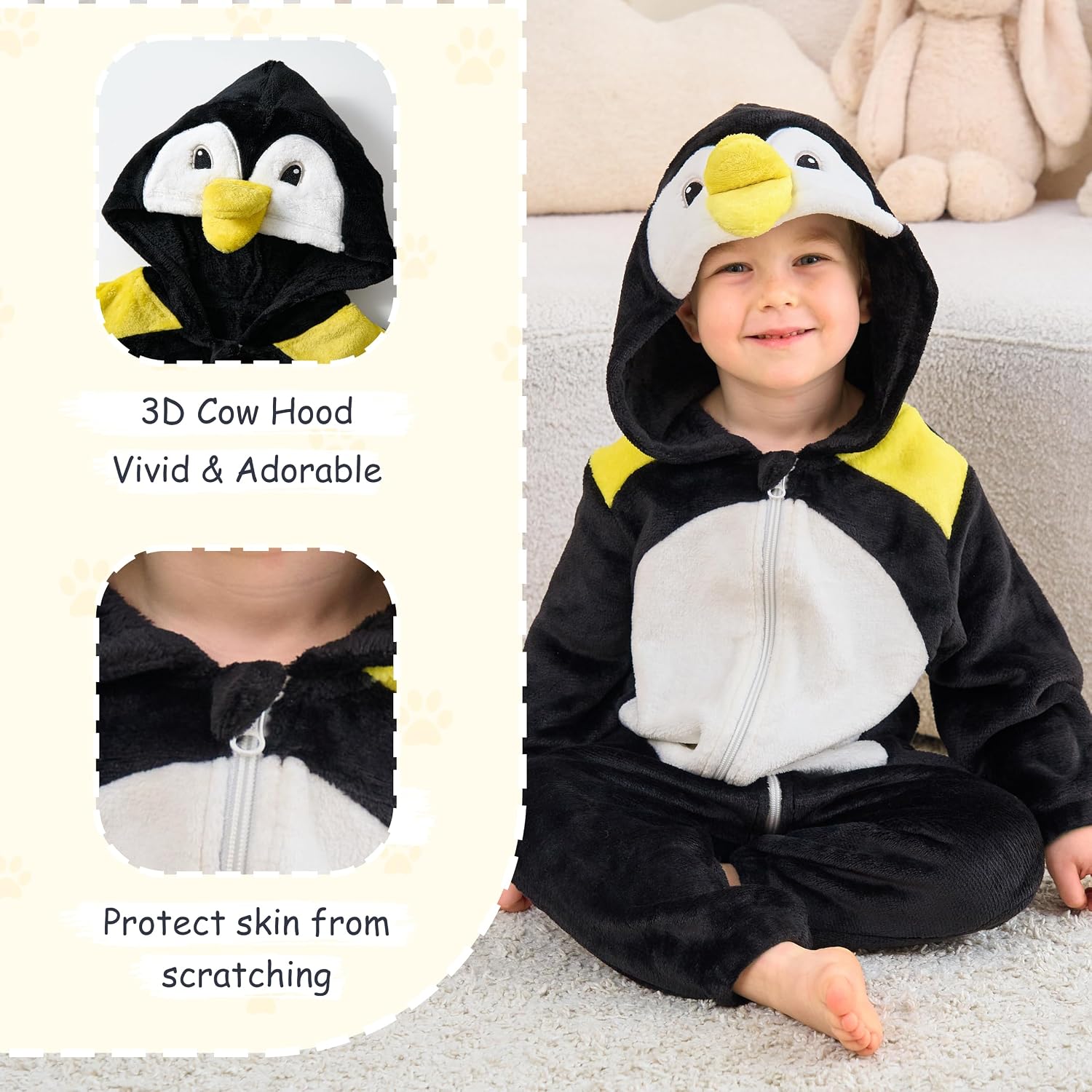 Detalle 2 de LOLANTA Costume Pinguino per Bambino 1-5 anni 🐧