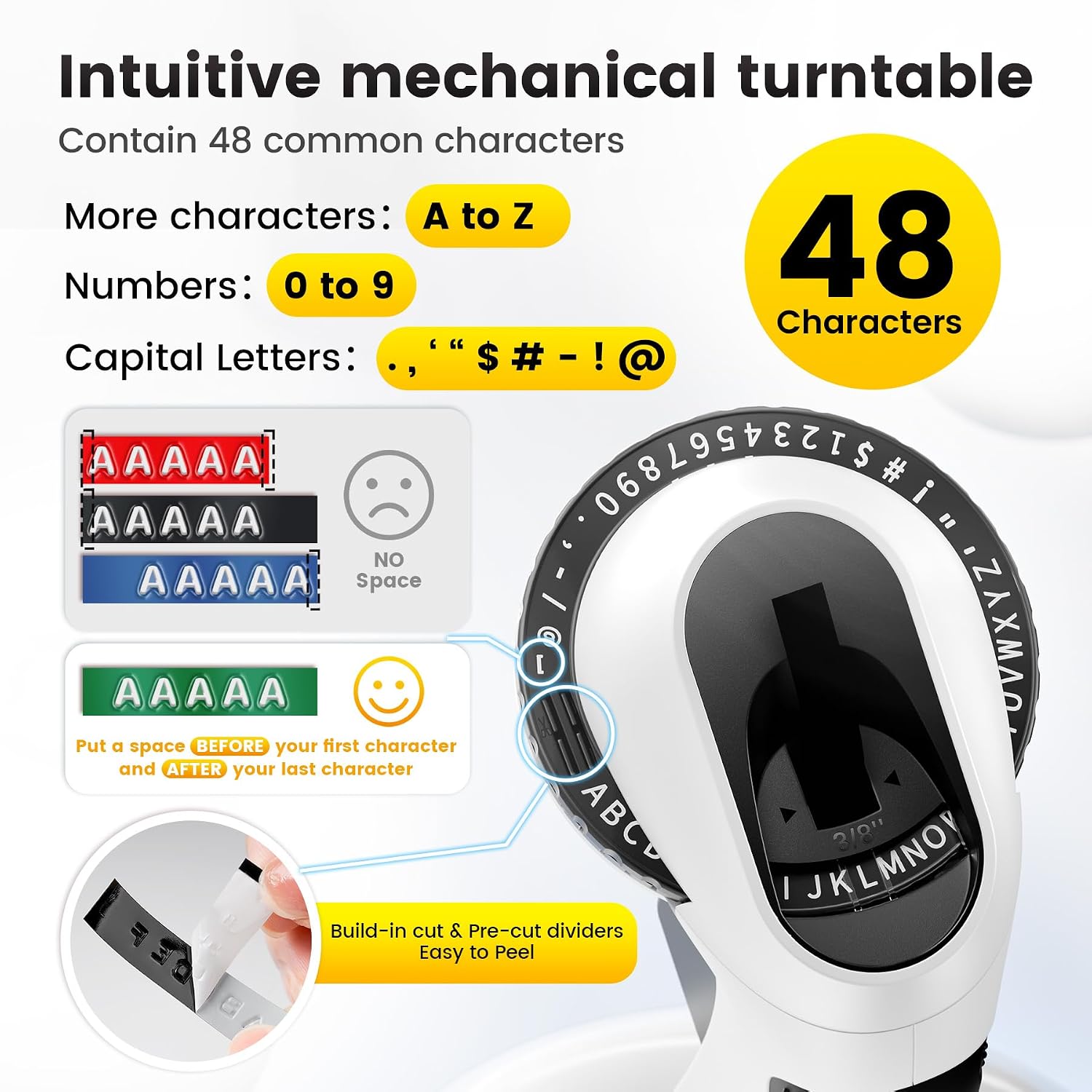 Detalle 2 de Zodzi E975-BK Manual Embossing Label Maker, 9mm Tape, Inkless Operation