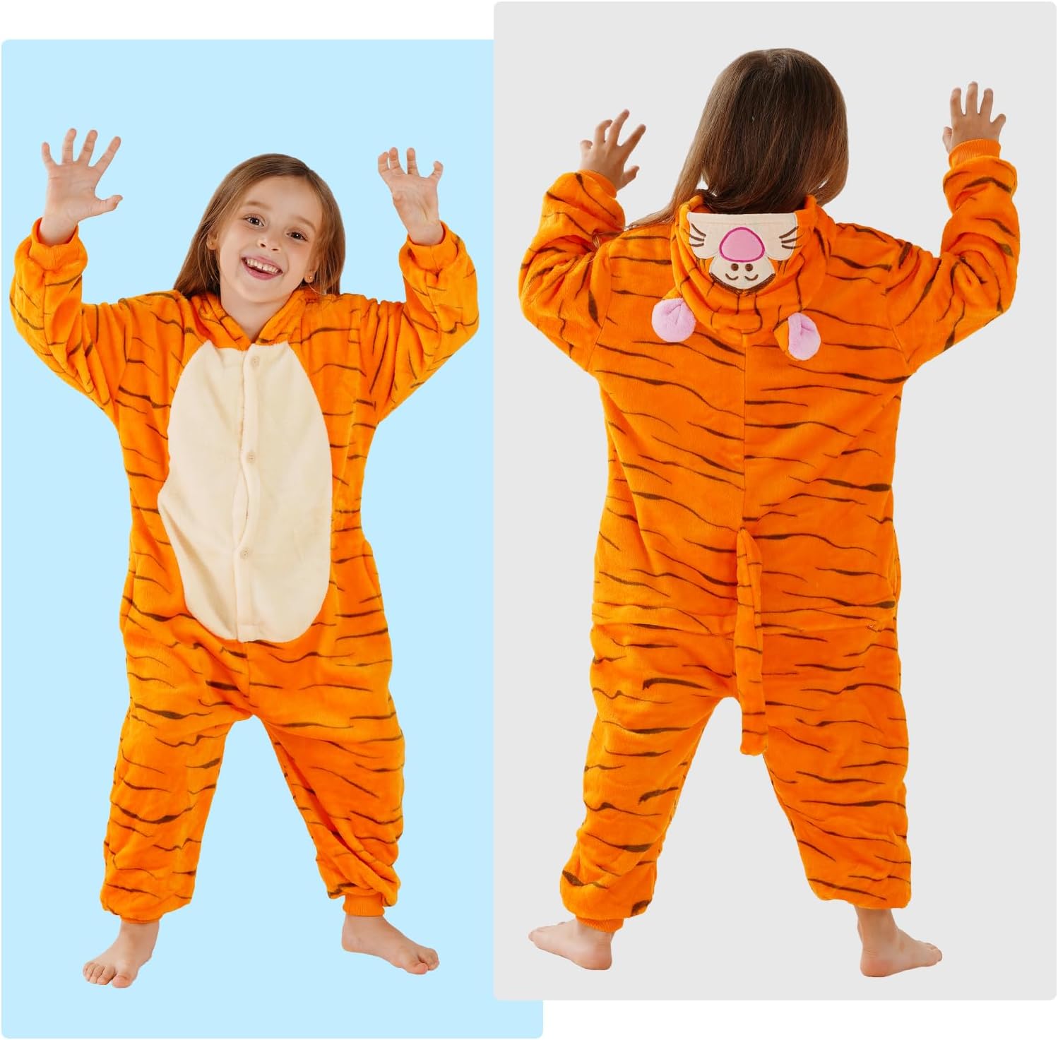 Detalle de SCOPUCI Kids' Animal Onesie Pajamas, Flannel