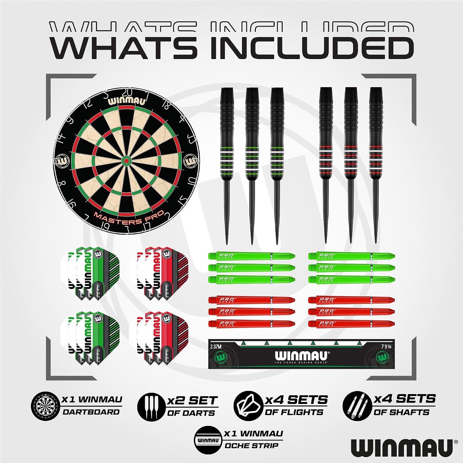 Detalle 2 de Winmau Masters Pro Dartscheibe mit Oche-Linie – Steeldarts-Set, Sisal, Ultra-dünnes Drahtsystem