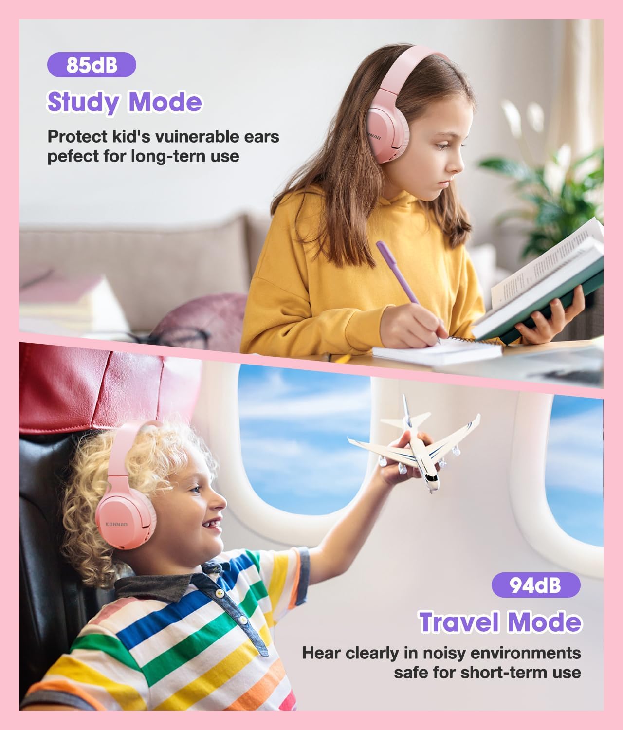 Thumbnail 1 de KONNAO Kids Headphones 60H wireless over-ear