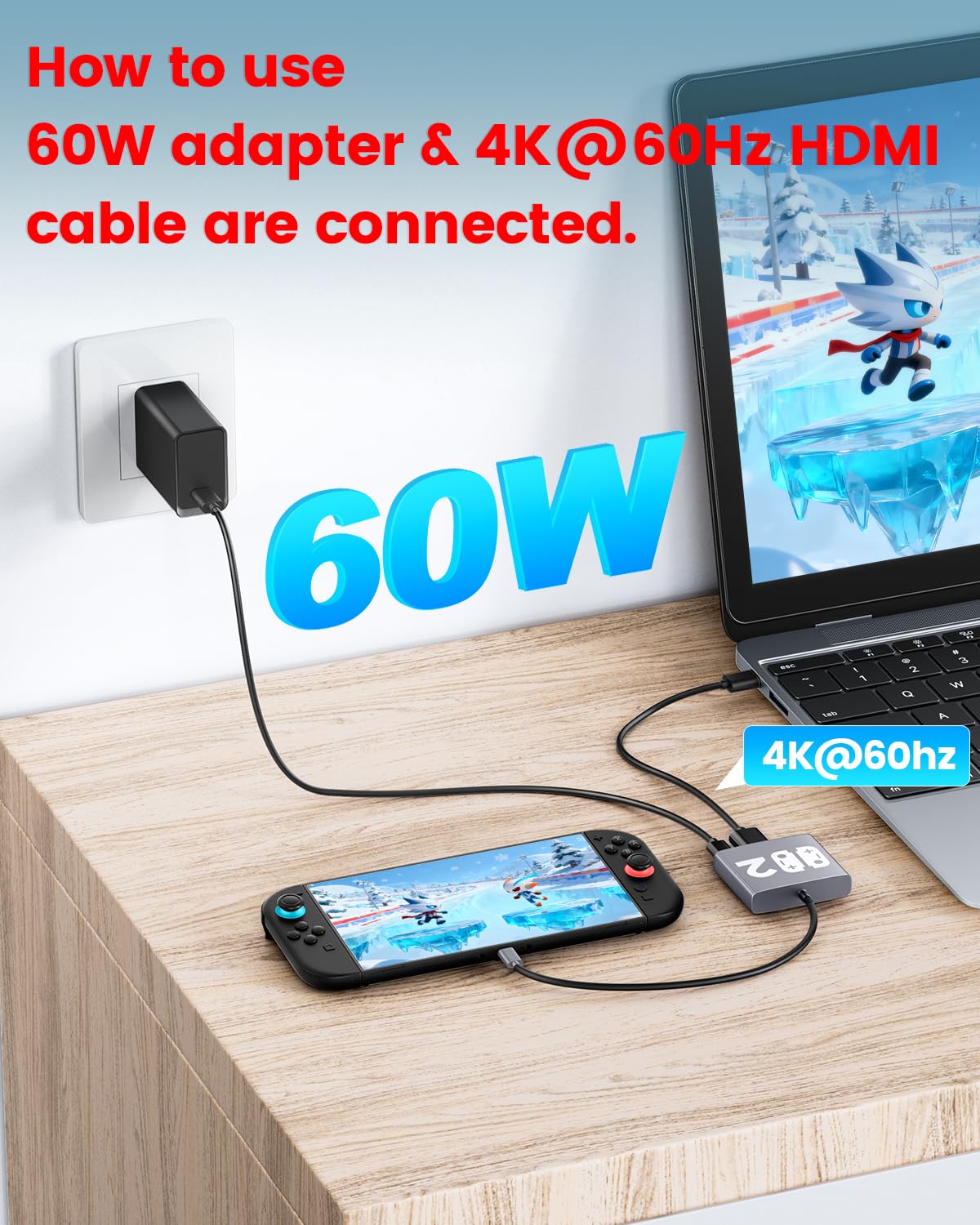 Detalle 1 de Bemkiru Switch 2 Dock 4K