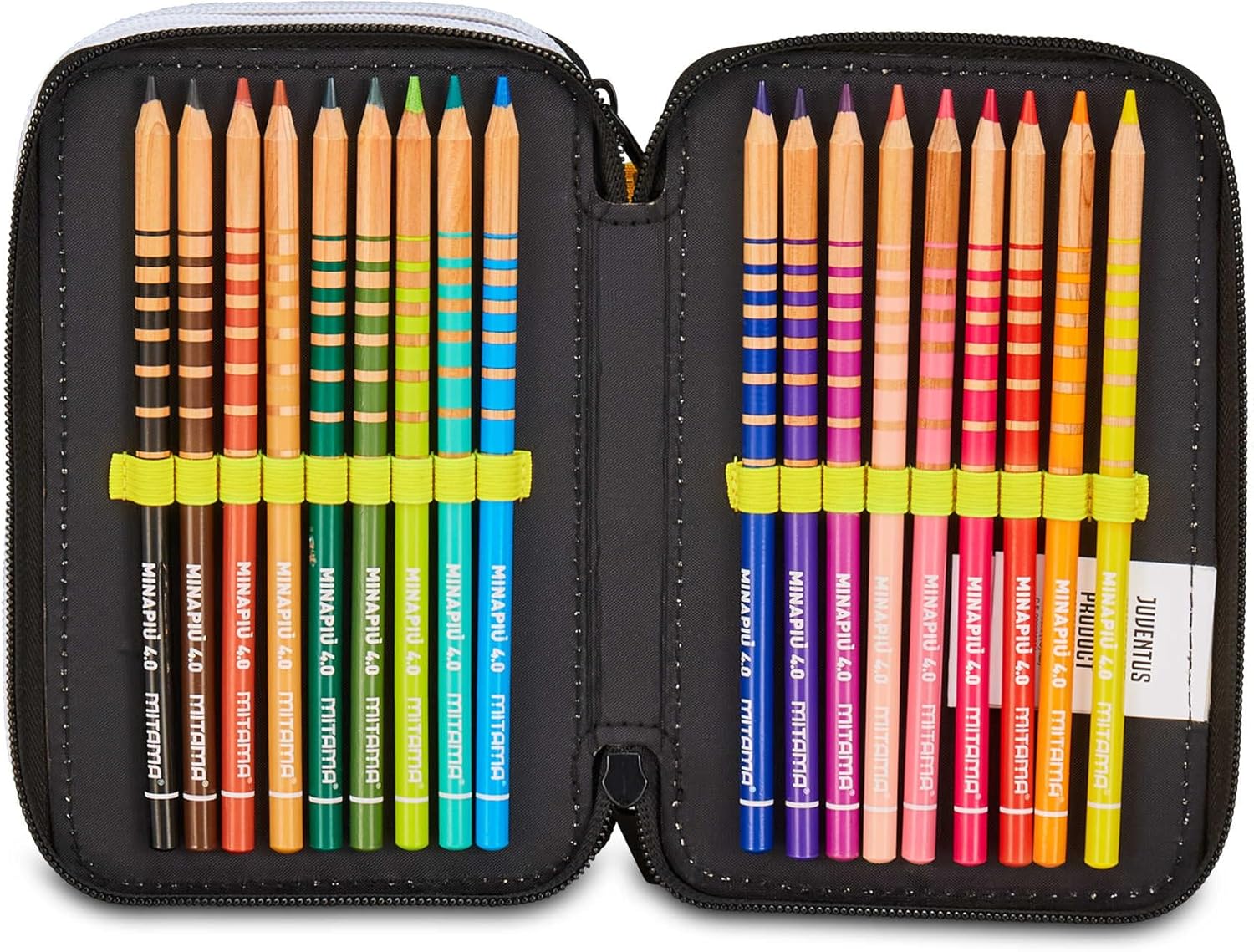 Thumbnail 4 de Seven Juventus Trousse Scolaire 3 Zip Noir – Organiseur triple compartiment avec matériel intégré
