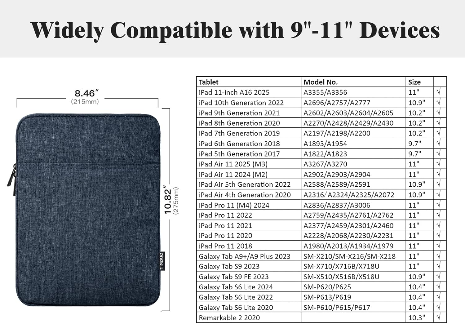 Detalle 2 de TiMOVO Tablet Sleeve for 11-inch iPad