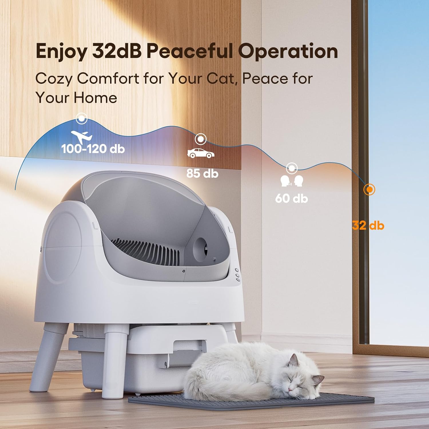 Thumbnail 6 de teweoa AS11 Automatic Open-Top Cat Litter Box with Multi-Sensor Safety