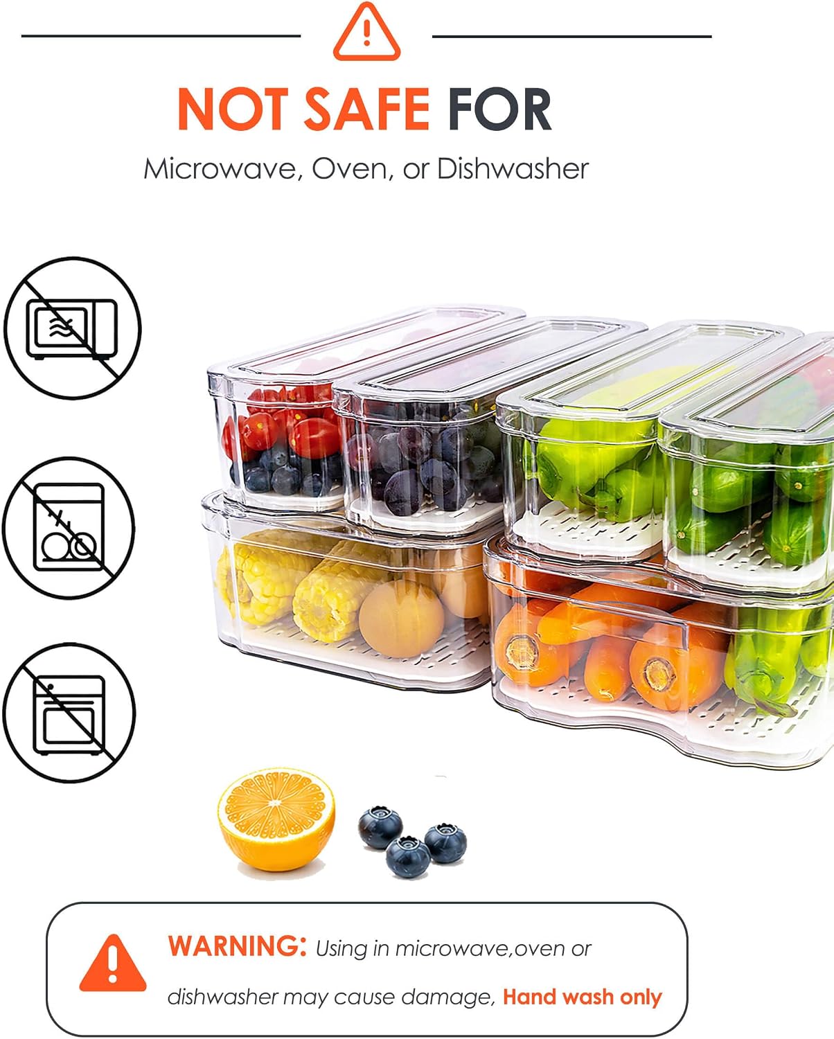 Detalle 2 de SMRCAD Fridge Organizers 6-Pack Clear Bins