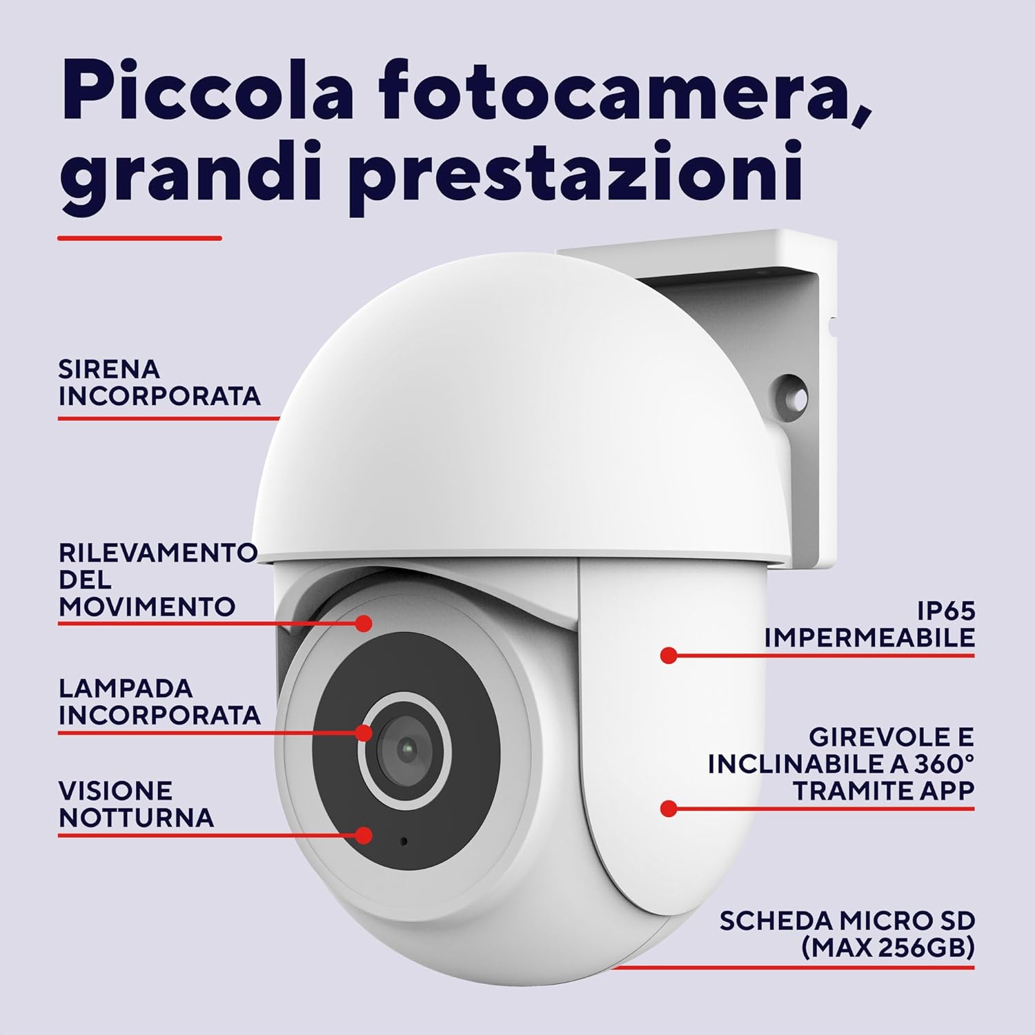 Thumbnail 1 de Trust SMARTCAM-2800 Telecamera Wi‑Fi interna 360° con visione notturna, sirena e microfono integrati