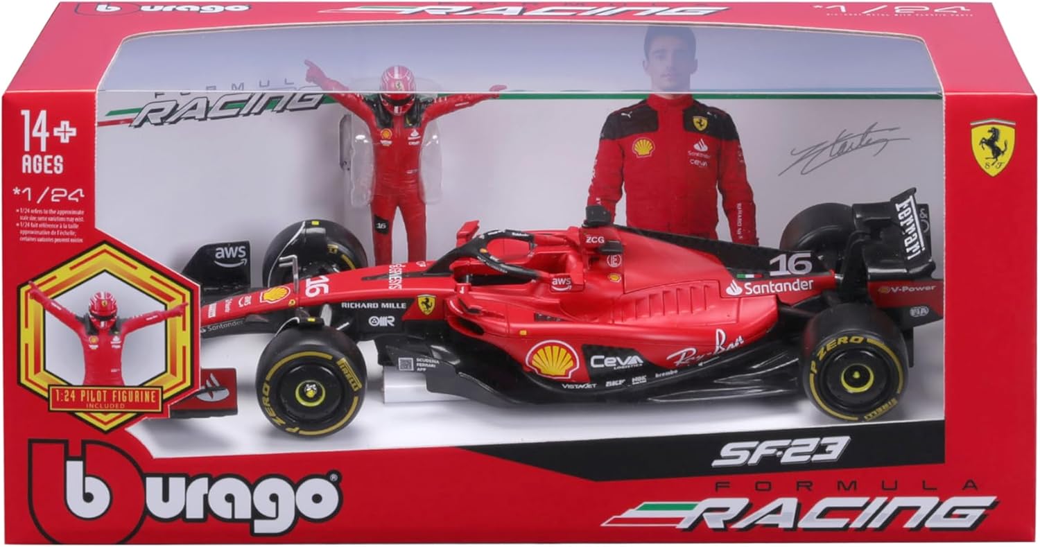 Thumbnail 1 de Bburago Ferrari SF-23 Charles Leclerc 1:24 Gift Set