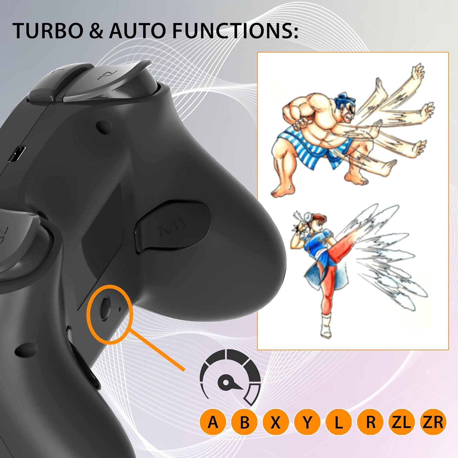 Thumbnail 6 de Subsonic Joystick senza fili per Switch/Switch 2 – controller Bluetooth nero con LED, vibrazione e giroscopio