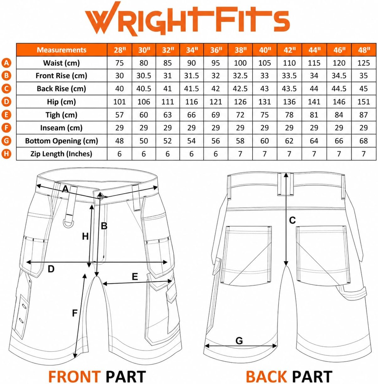 Detalle de WrightFits Men Holster Work Shorts – Heavy Duty Cargo Shorts for Trades
