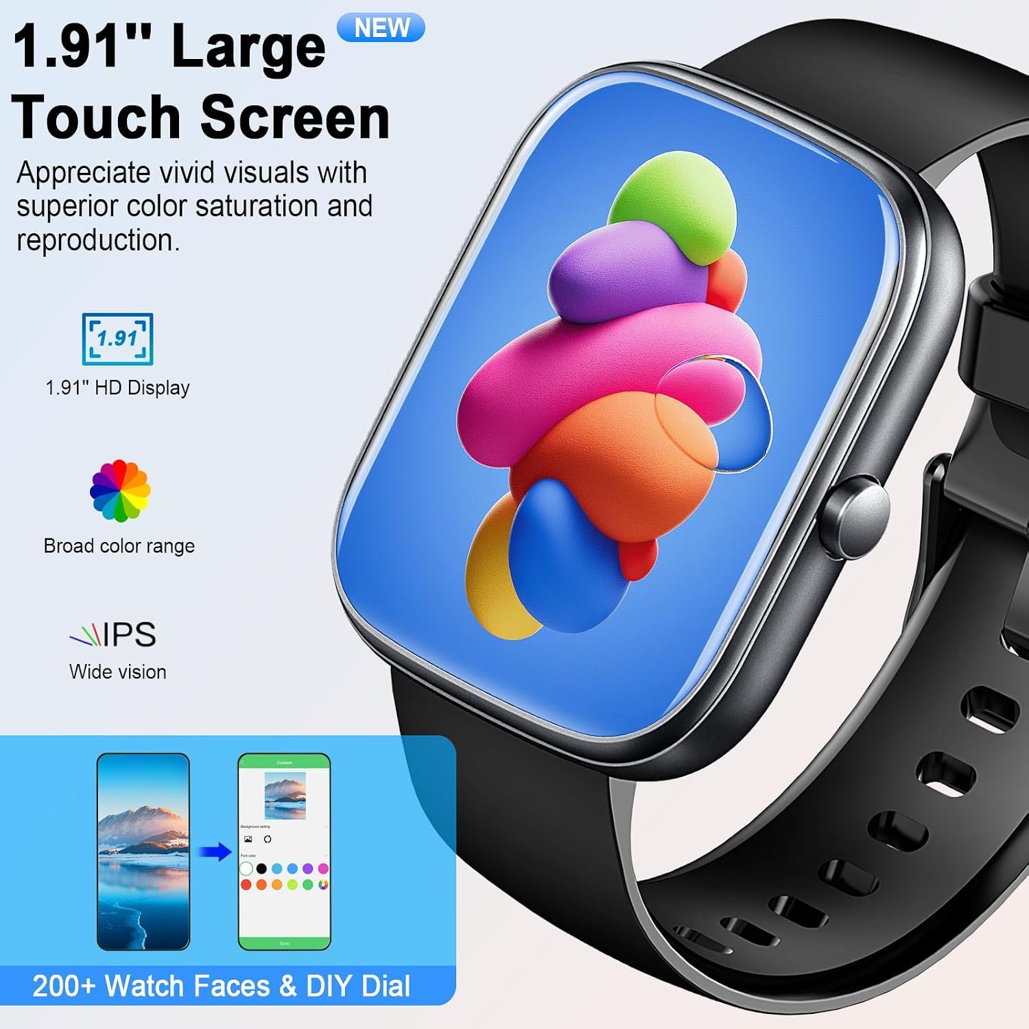 Detalle de uaue Smart Watch for Men/Women (2026) with BT 5.4, 1.91-inch HD display and call functions
