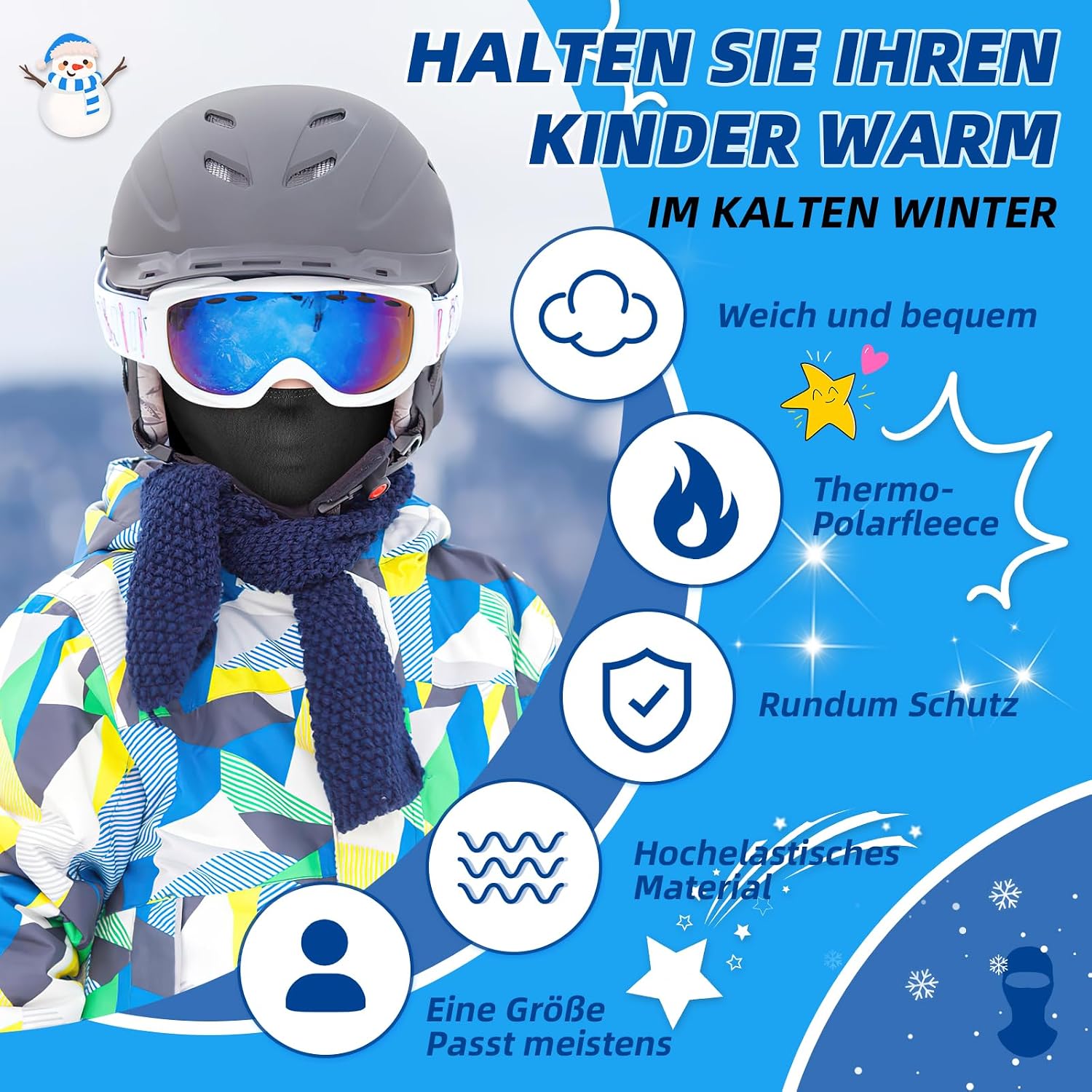 Detalle de ICOCOPRO Kinder Sturmhaube Einheitsgröße