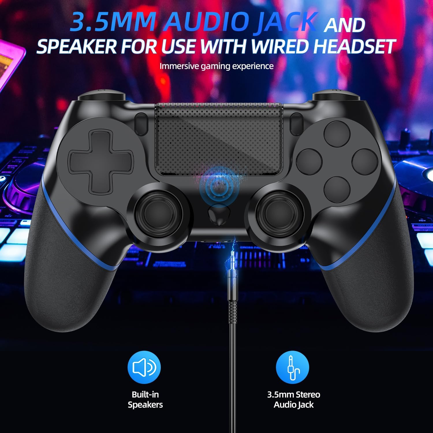 Thumbnail 5 de Turquvix Wireless Controller for PS4/Pro/Slim and PC with Audio Jack