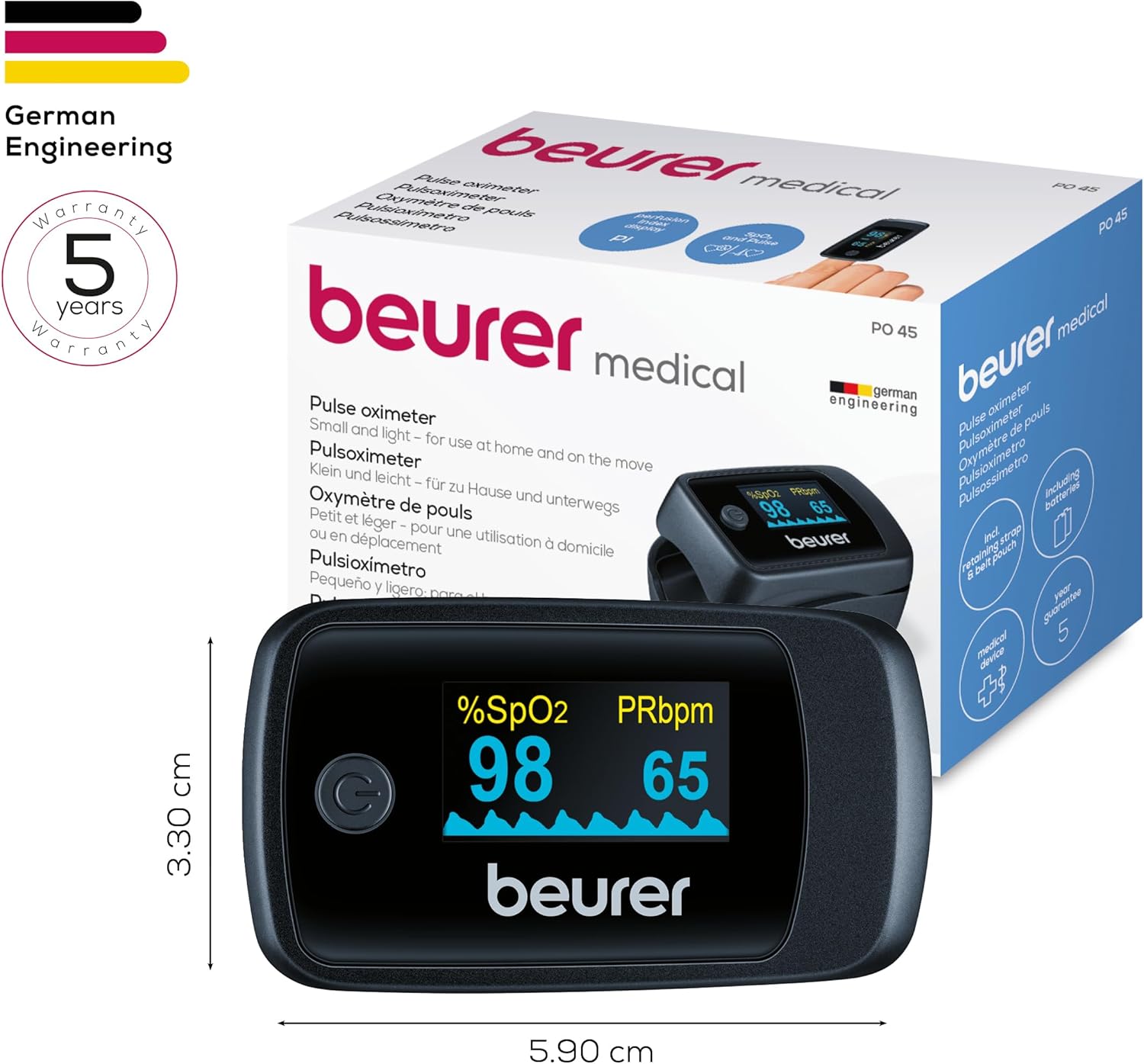 Thumbnail 6 de Beurer PO 45 Pulsoximeter – schmerzfreie Safer-Sat-Komfortüberwachung zuhause