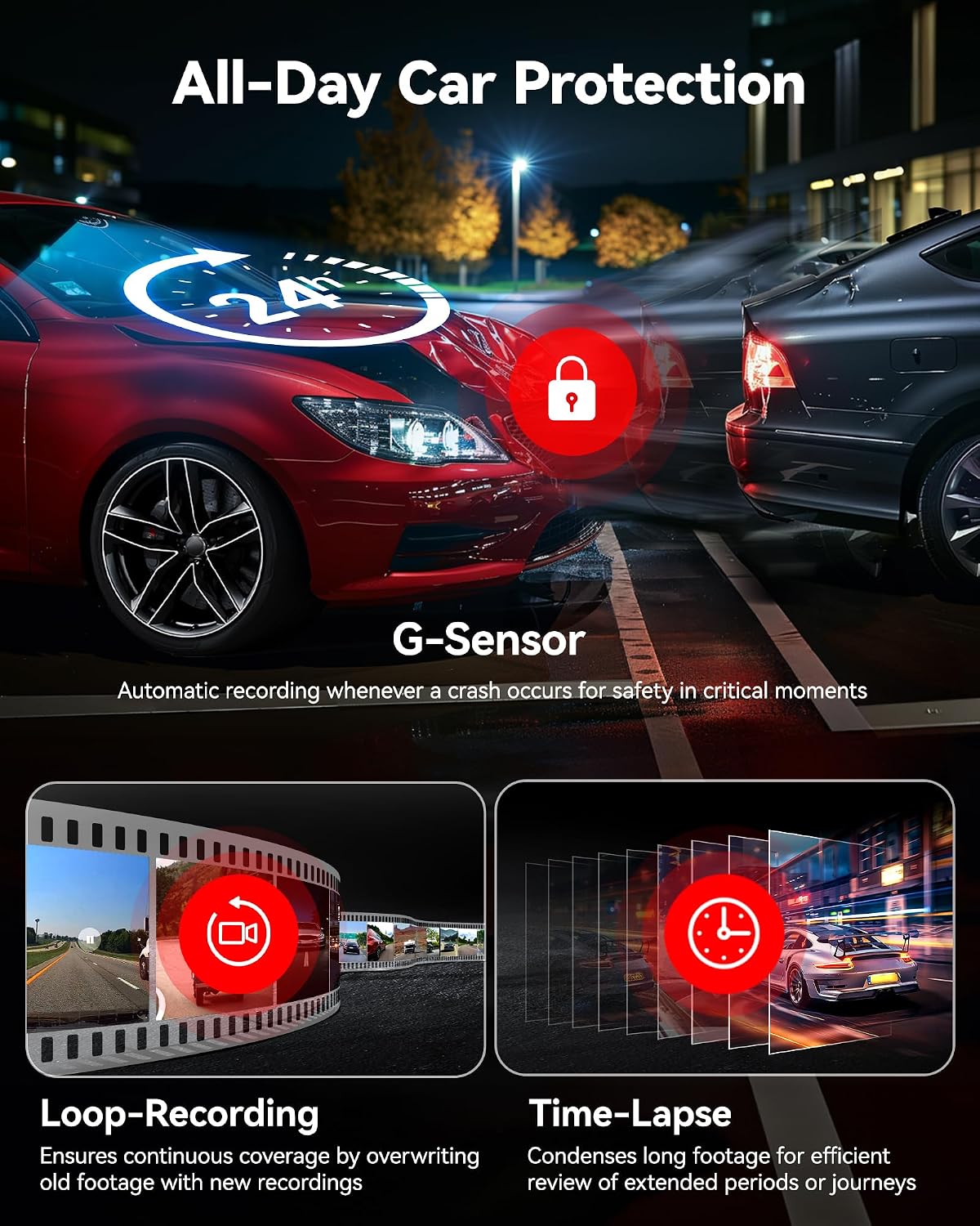 Thumbnail 4 de REDTIGER 4K HDR Dash Cam Front and Rear with STARVIS 2 Sensor and 128G Card