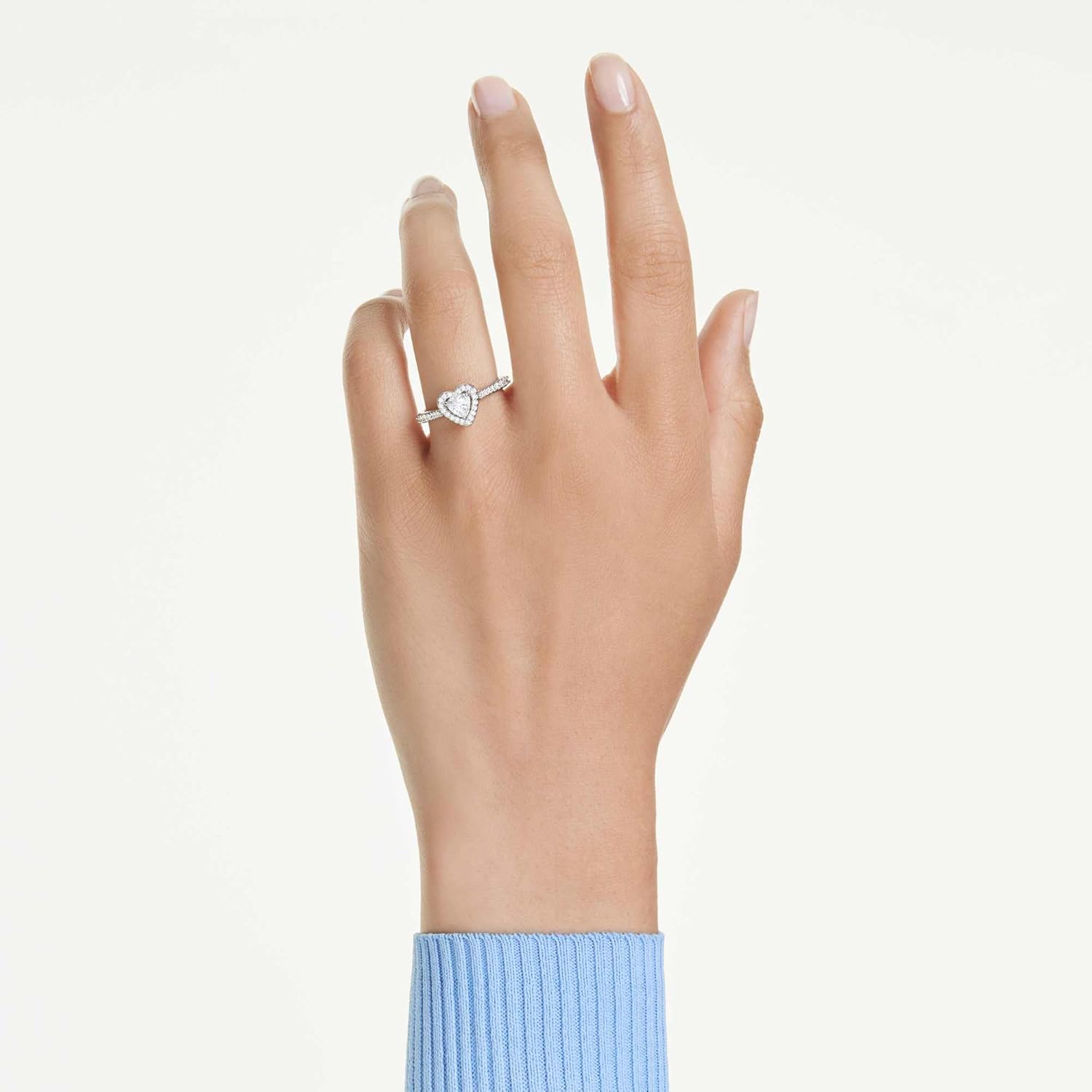 Detalle de Swarovski Una Angelic Collection Motif Ring in Heart design, rhodium plated