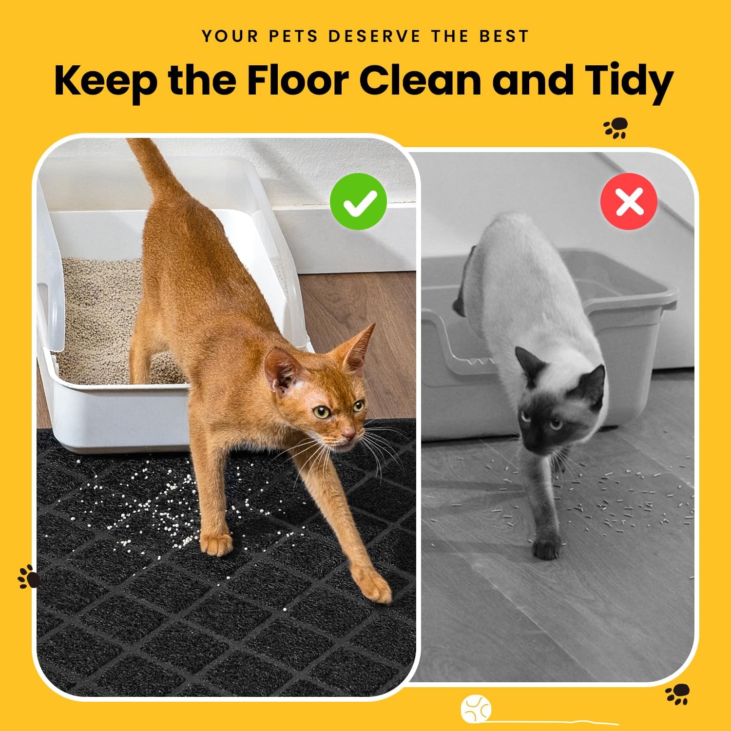 Detalle de Conlun Cat Litter Mat Litter Trapping Mat — 61 x 43 cm, Premium PVC Grid Mesh, Waterproof and Easy to Clean