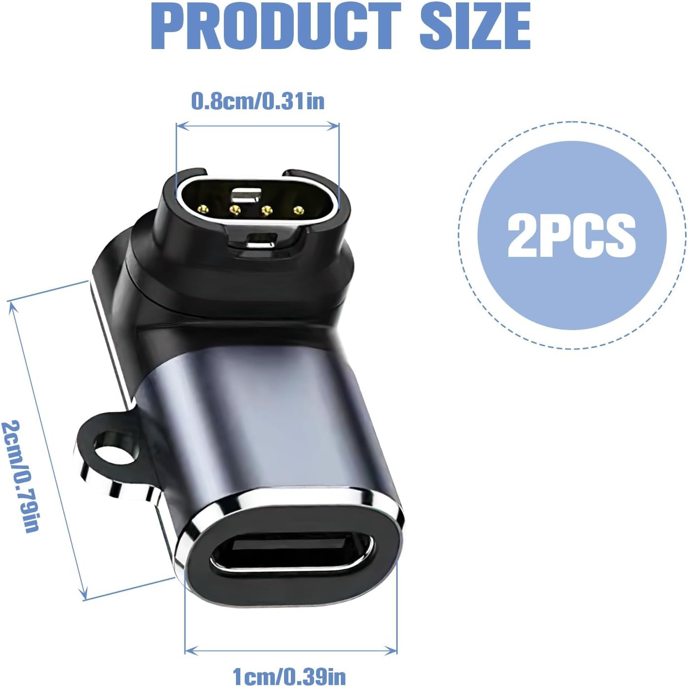 Thumbnail 6 de 2PC USB C to Garmin Watch Charger Adapter with 90-Degree Right Angle — Secure Power for Fenix, Forerunner, Venu and More