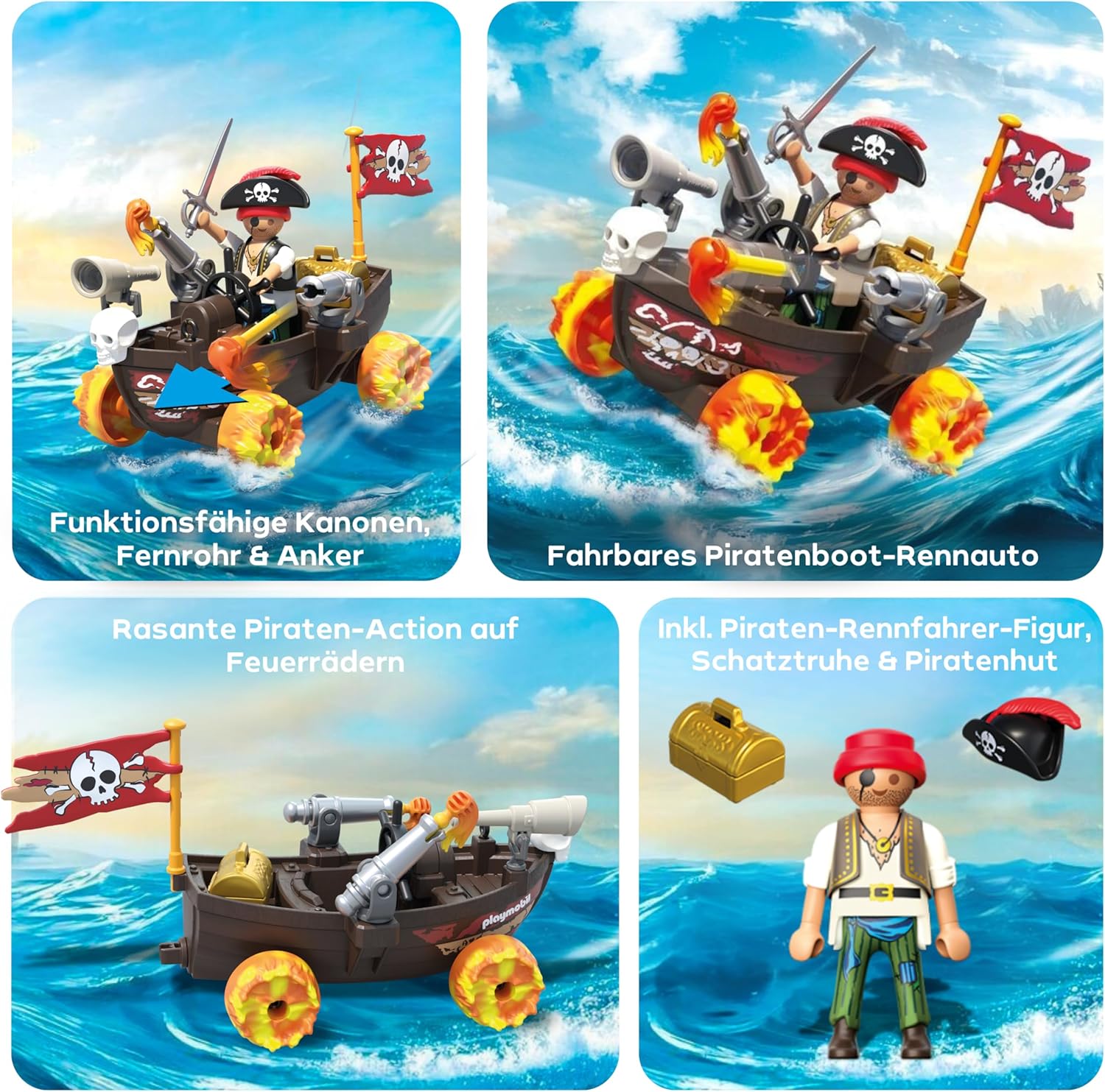 Thumbnail 3 de PLAYMOBIL Rasendes Piratenboot ab 4
