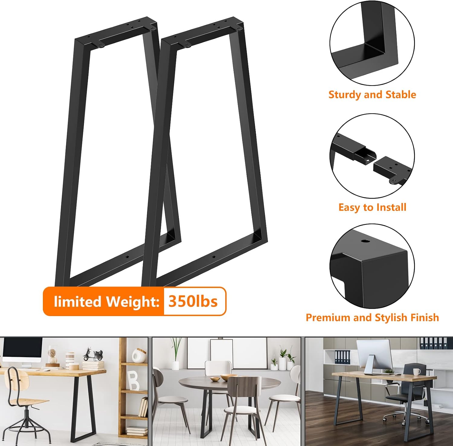 Thumbnail 3 de Signstek 71cm heavy duty trapezoid table legs