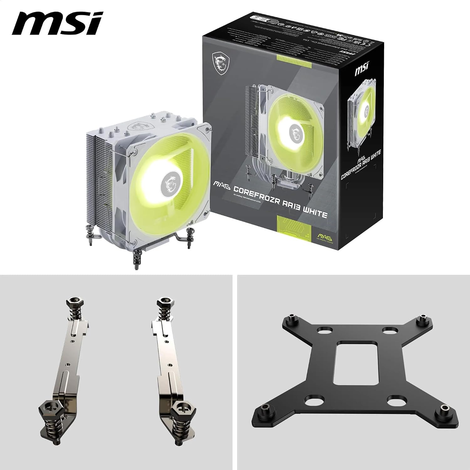 Thumbnail 6 de MSI MAG COREFROZR AA13 WHITE CPU-Luftkühler – Direct Touch, ARGB, 4 Heatpipes, 120 mm