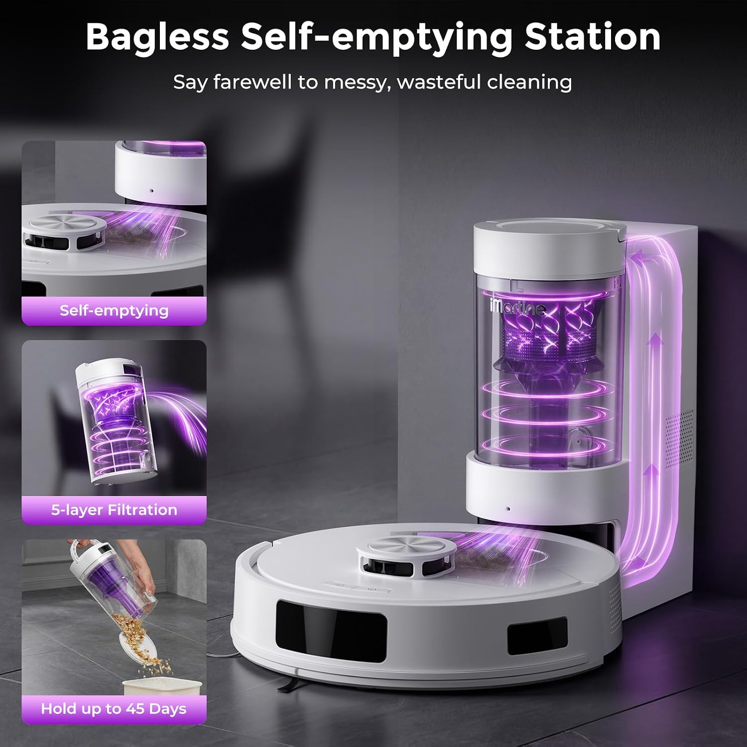 Detalle 2 de Robot Vacuum and Mop, 18,000Pa Suction