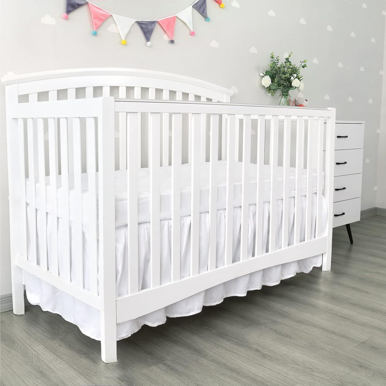 Thumbnail 4 de Biloban Crib Bed Skirt, 14-Inch Drop, Adjustable Fit for 28" x 52" Cribs