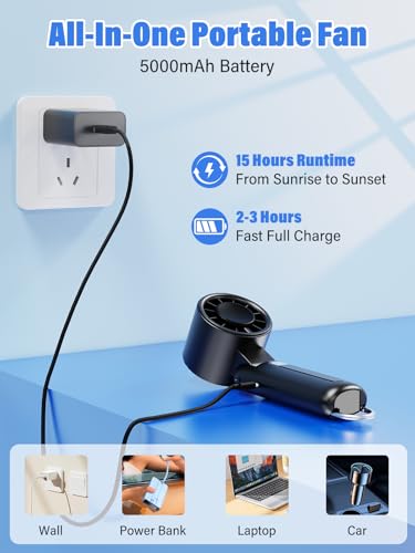 Thumbnail 7 de Fcsih Handheld Fan: 100-Speed Portable 4-in-1 Personal Fan