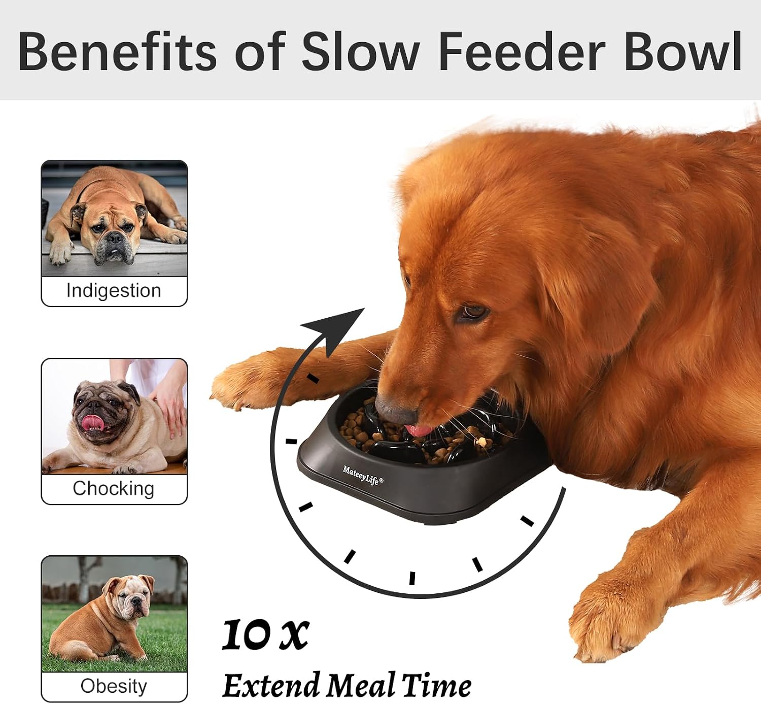 Thumbnail 1 de Mateeylife Slow Feeder Hundenapf (2 Stück) Anti Schling für mittelgroße und große Hunde – Grau/Schwarz