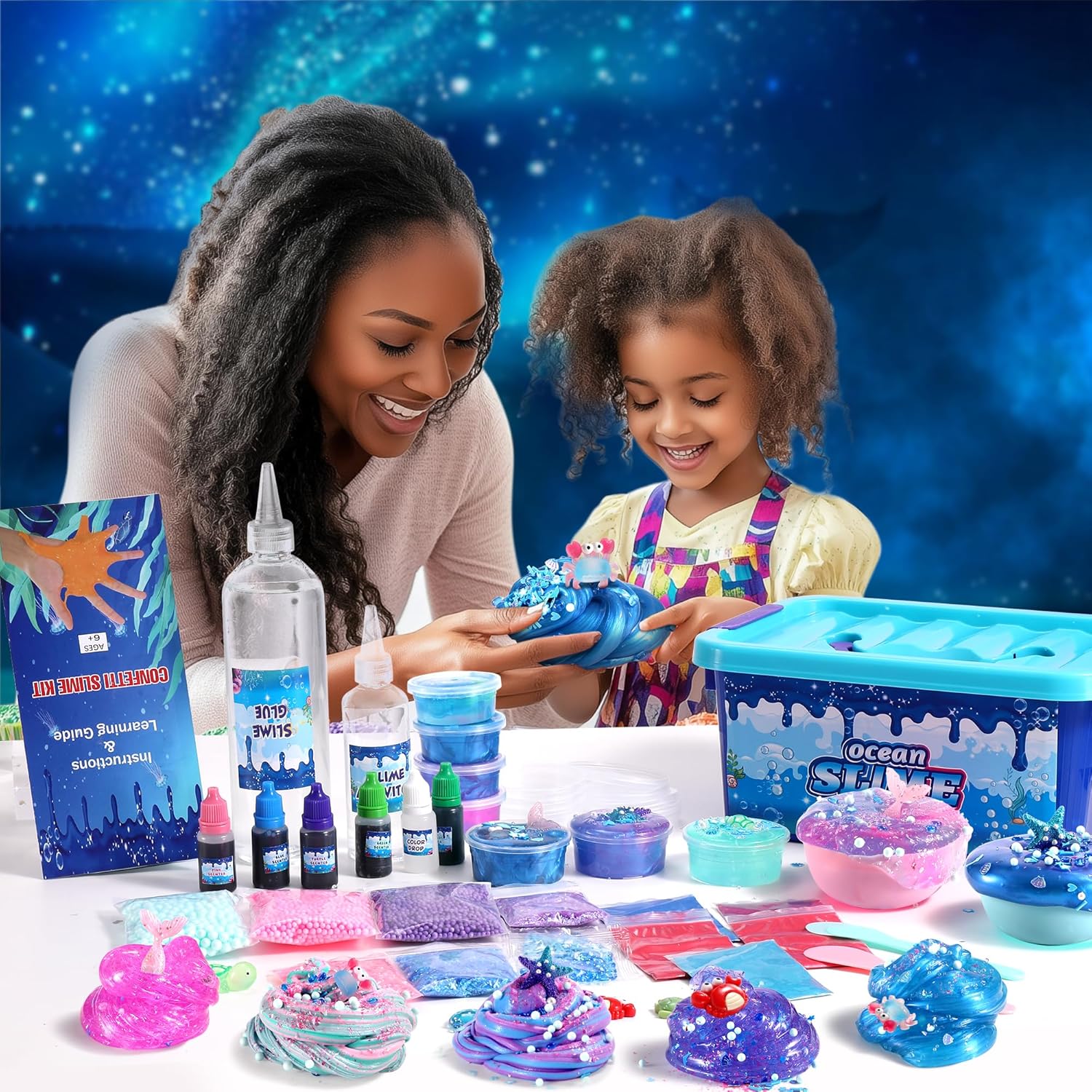 Thumbnail 1 de Ocean Slime Kit for Girls — Non-Sticky, Super Soft Sludge Toy (Ages 4–12)