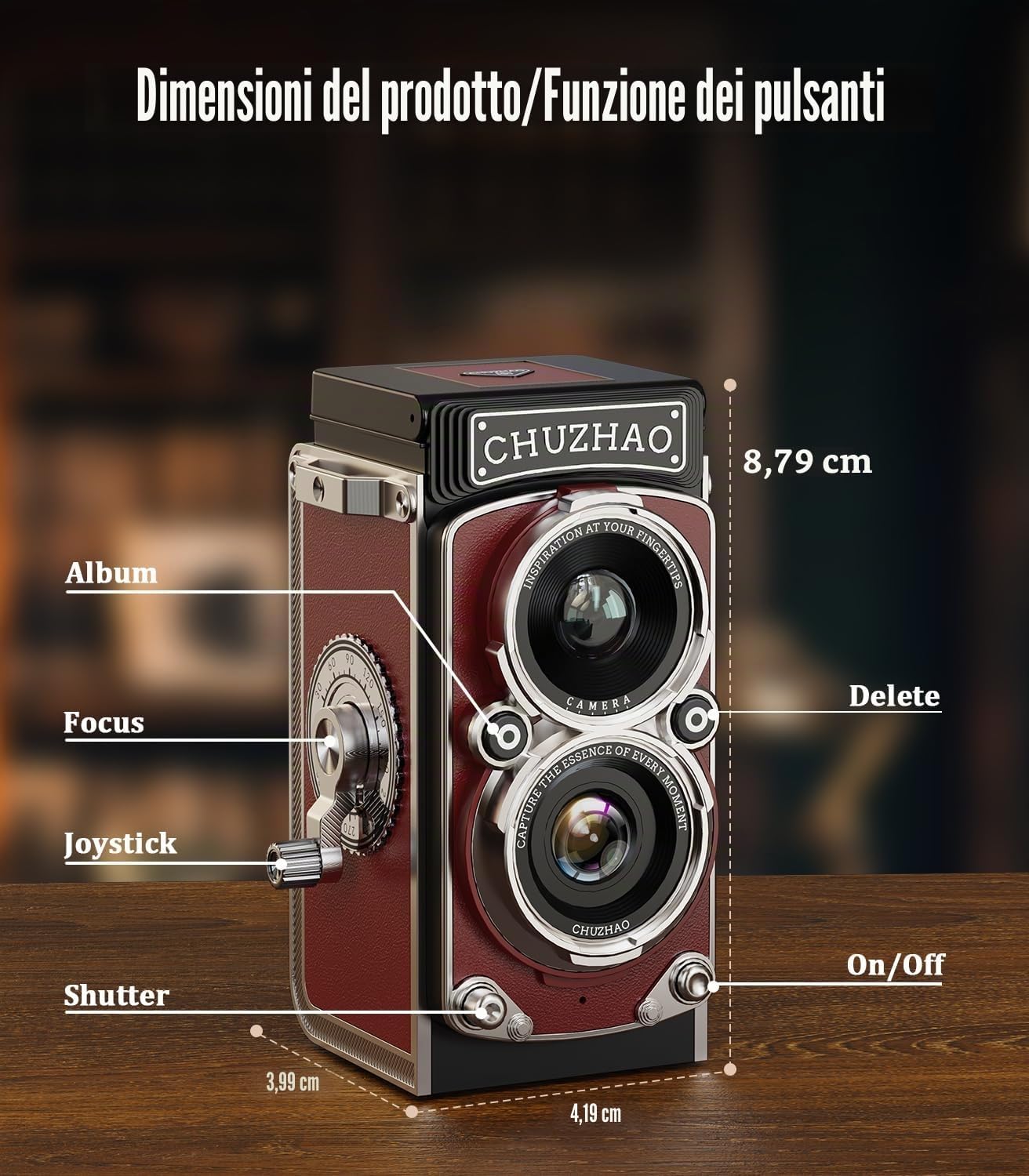 Thumbnail 2 de Mini fotocamera retrò vintage 12 MP 1080P: stile classico e praticità per giovani esploratori