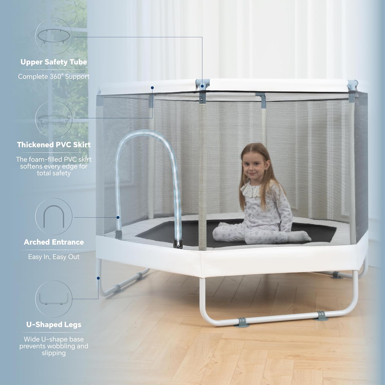 Thumbnail 4 de LUSK 60'' Kids Trampoline: Safe Indoor Fun for Toddlers