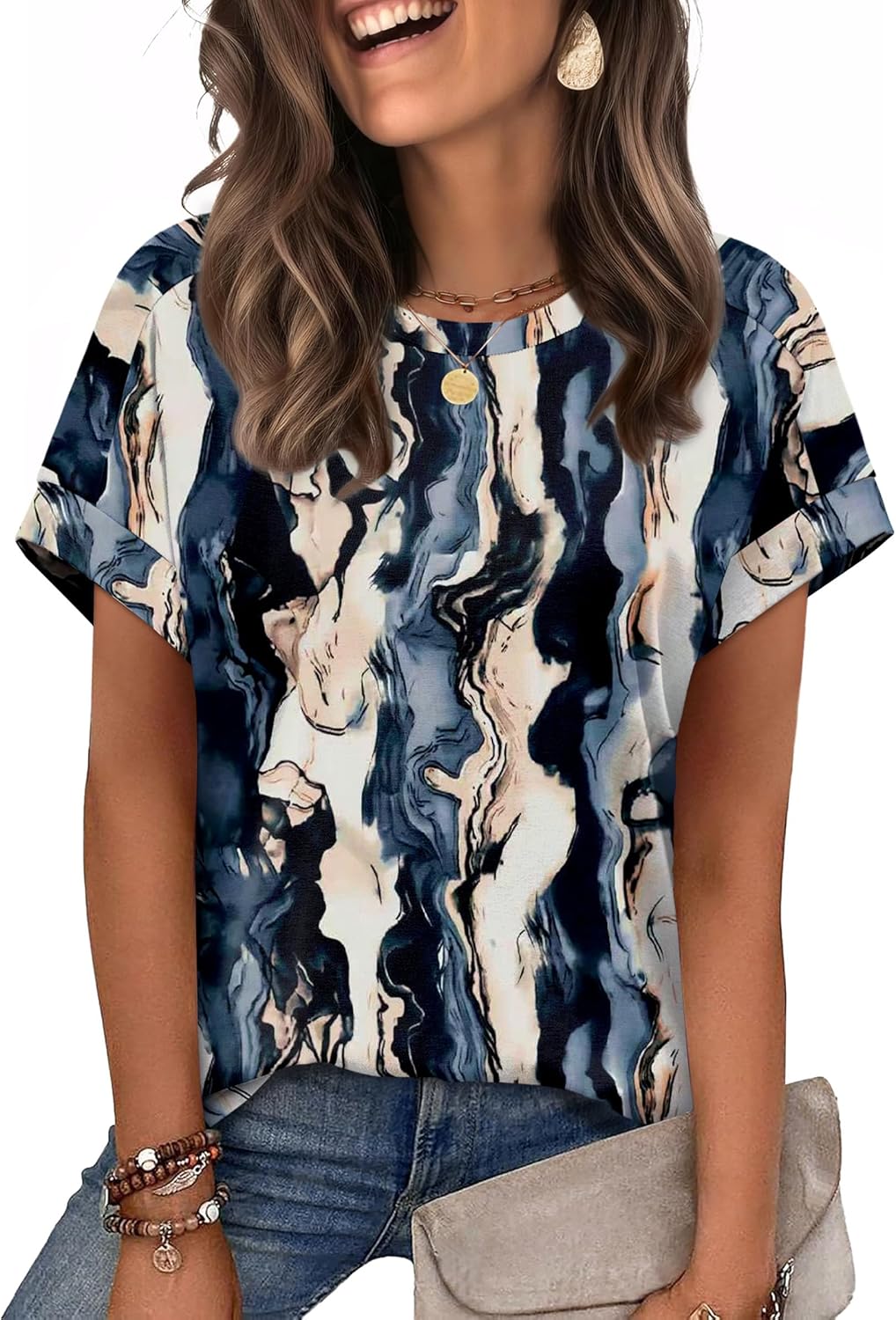 Thumbnail 5 de WIHOLL Women’s Short Sleeve Tops (Crewneck, Cap Sleeve) – Dressy Casual Summer Tees