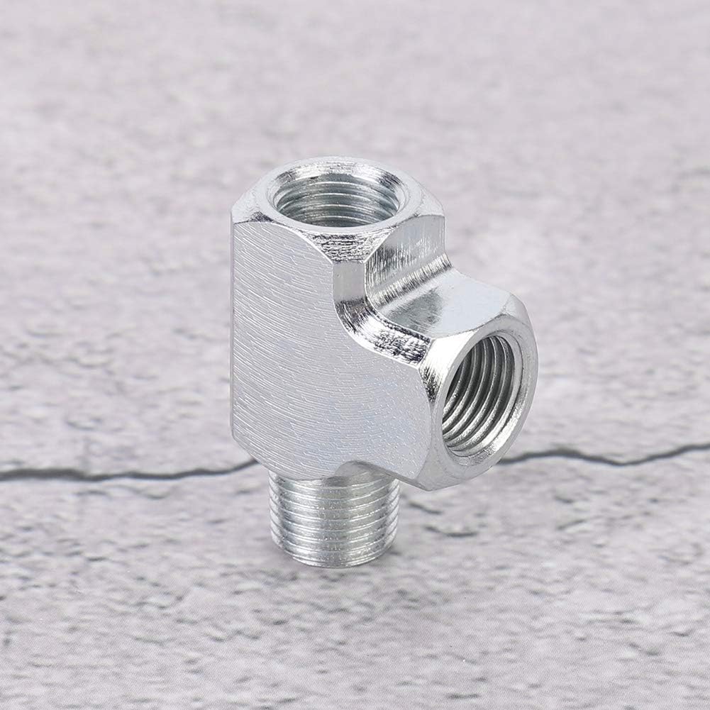 Detalle de Aramox T-koppling för manometer, 1/8 tum, aluminiumlegering och 3-vägsdesign