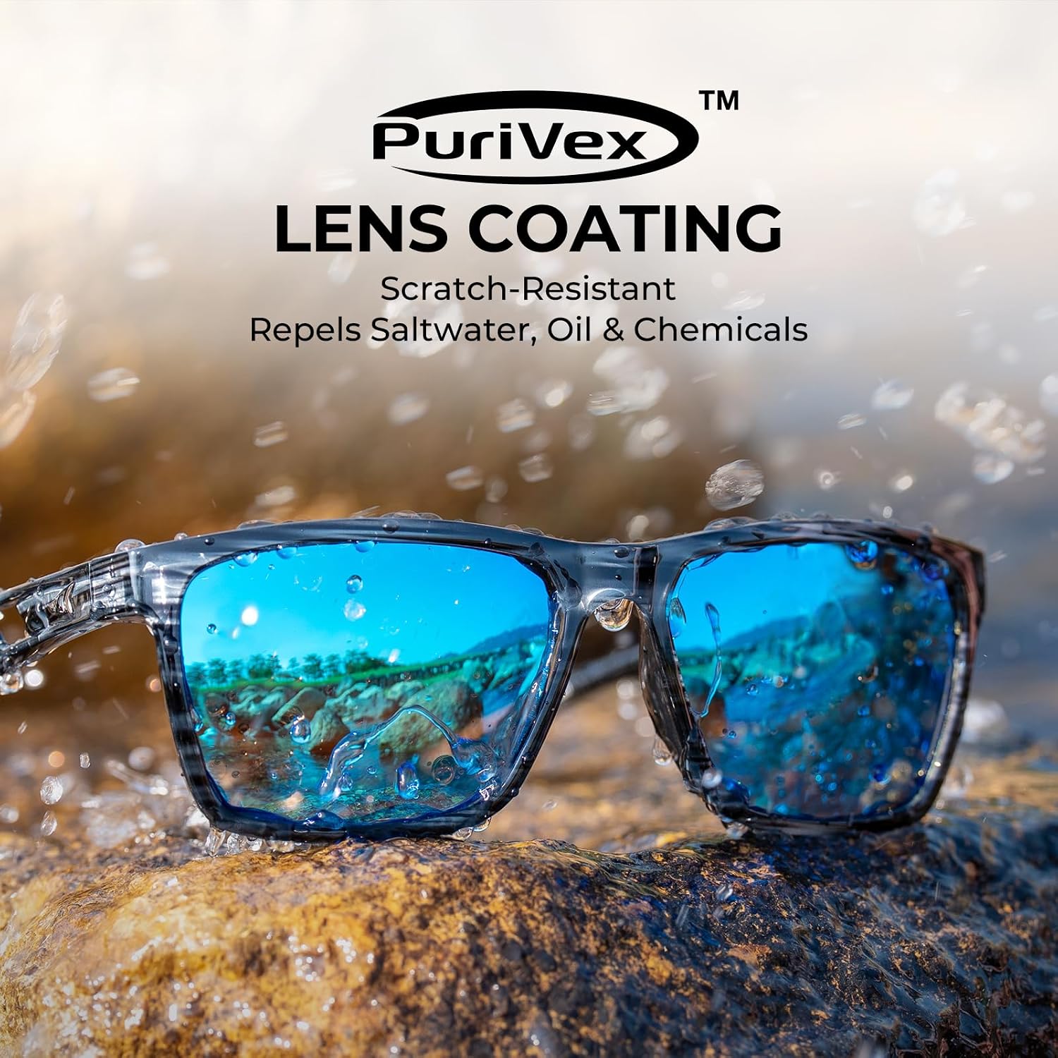 Detalle 2 de KastKing FlatRock Polarized Sport Sunglasses, Smoke-Blue Mirror Lenses