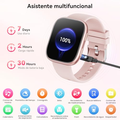 Thumbnail 8 de Reloj Inteligente Mingtawn para Mujer con 7 Correas y Llamadas Bluetooth – 1,83", 100+ Modos Deportivos, SpO2, Sueño y Salud femenina