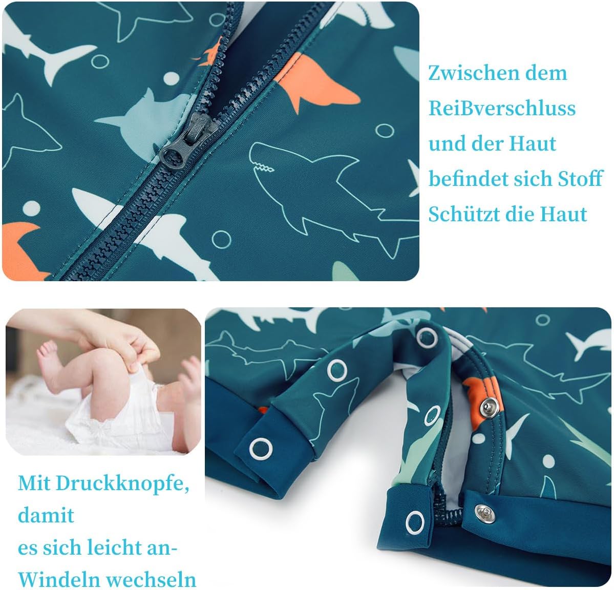 Thumbnail 1 de UMELOK Baby Badeanzug mit Sonnenhut UV Schutz (UPF 50+) für Baby Jungen