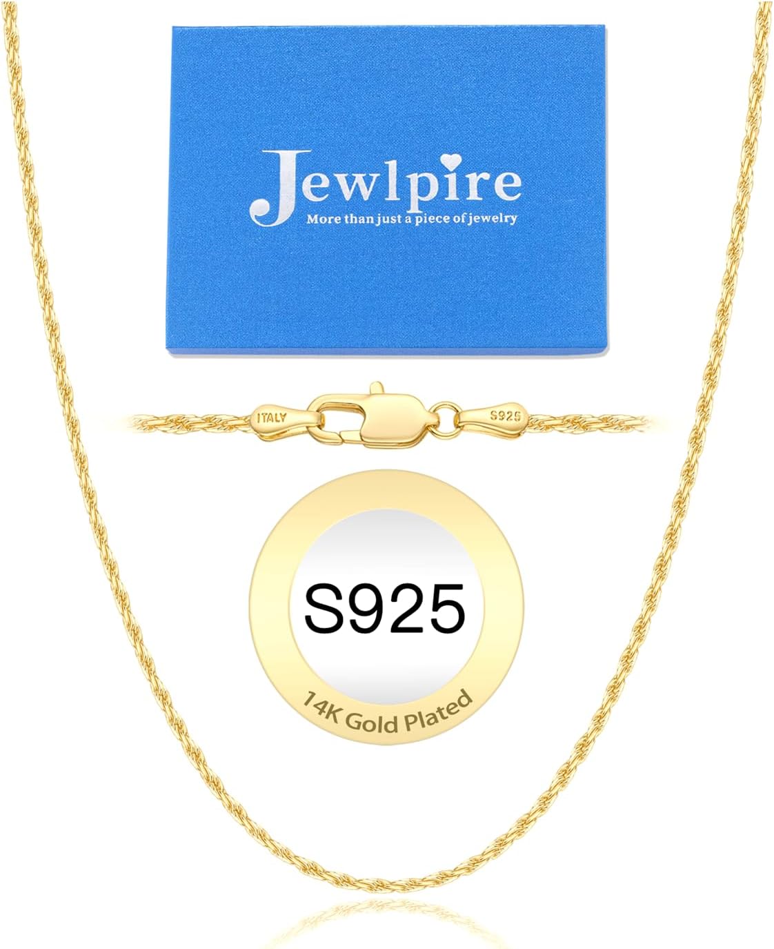 Detalle de Jewlpire Rope Chain Necklace, 1.5mm