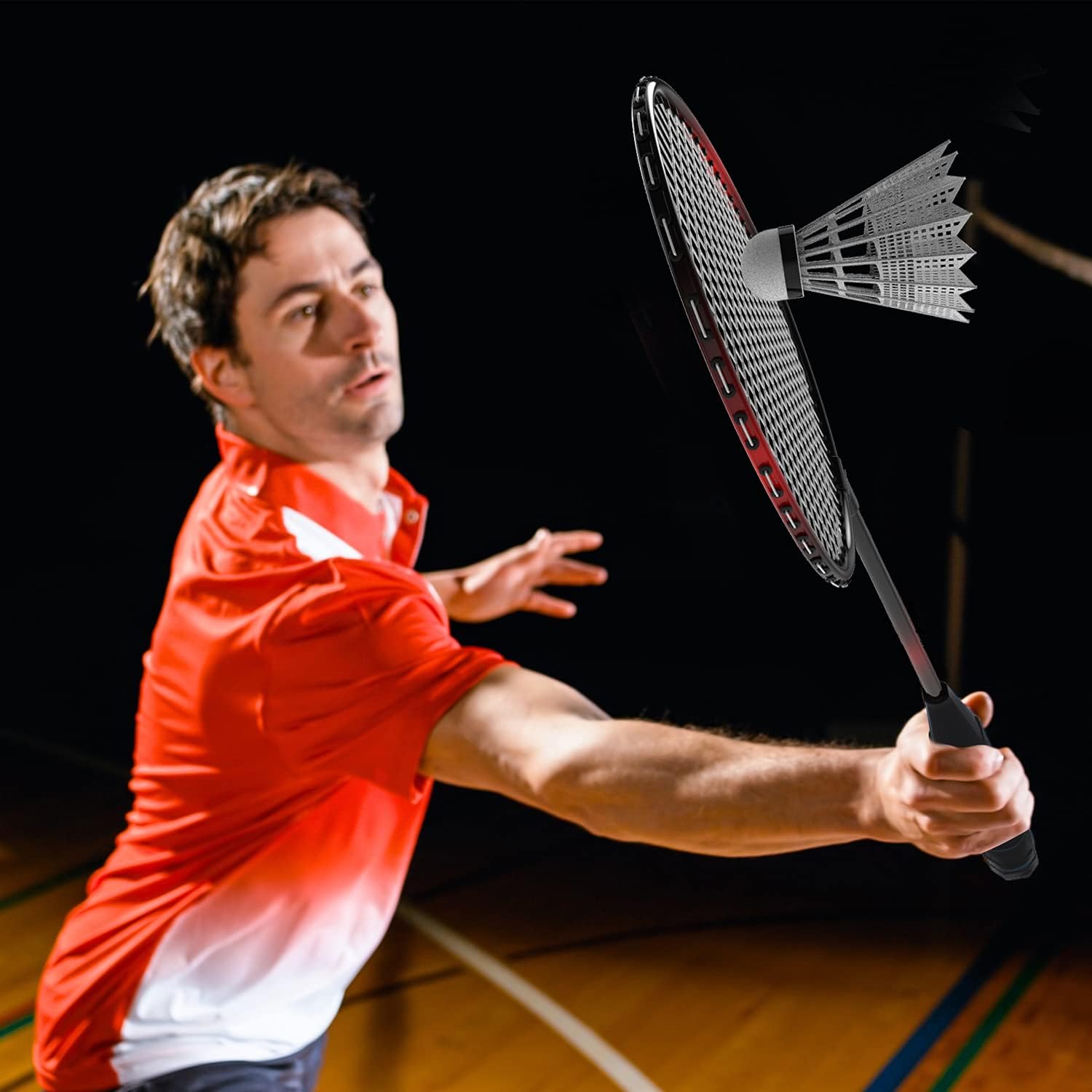 Detalle 2 de Keehoo KH Federball-Set Badminton-Schläger (2–4 Spieler) mit Federbällen und Tragetasche