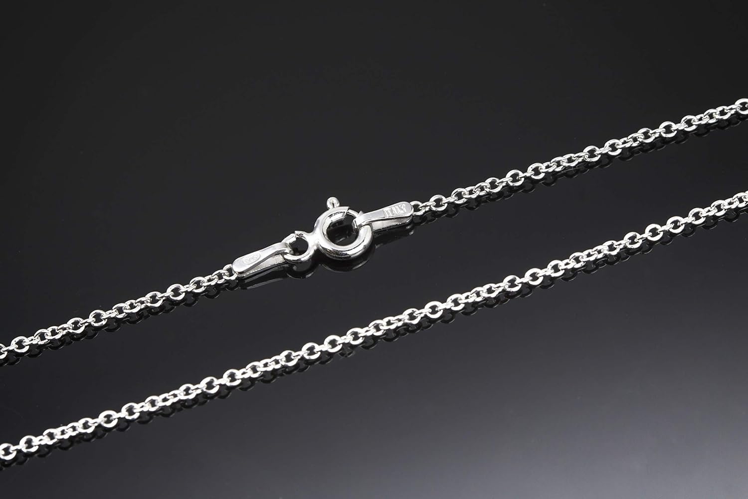 Detalle de Aka Gioielli® Catenina Forzatina Rolò 1.4 mm Argento Sterling 925 Rhodato – Collana Donna 45 cm
