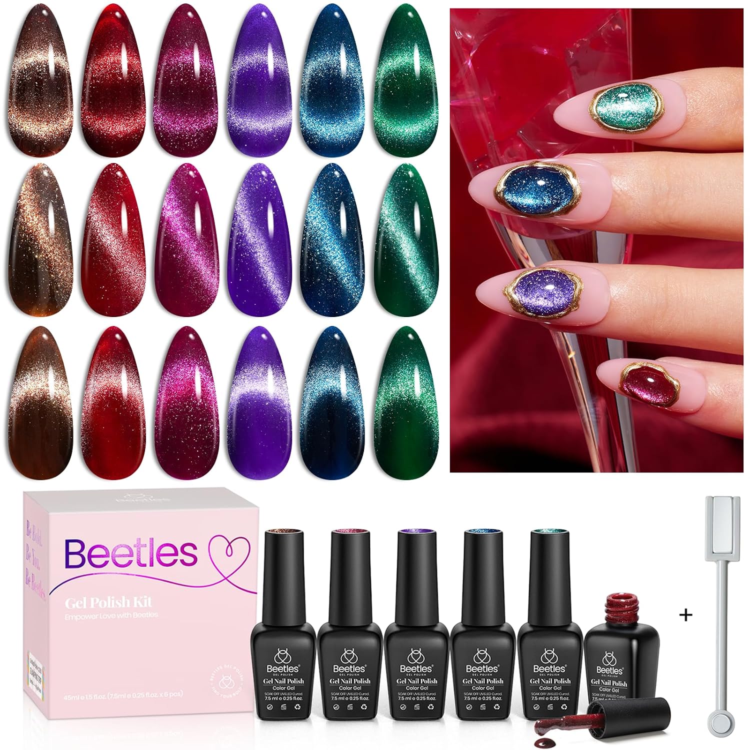 Detalle de beetles Cat Eye Gel 6-color Set 💅