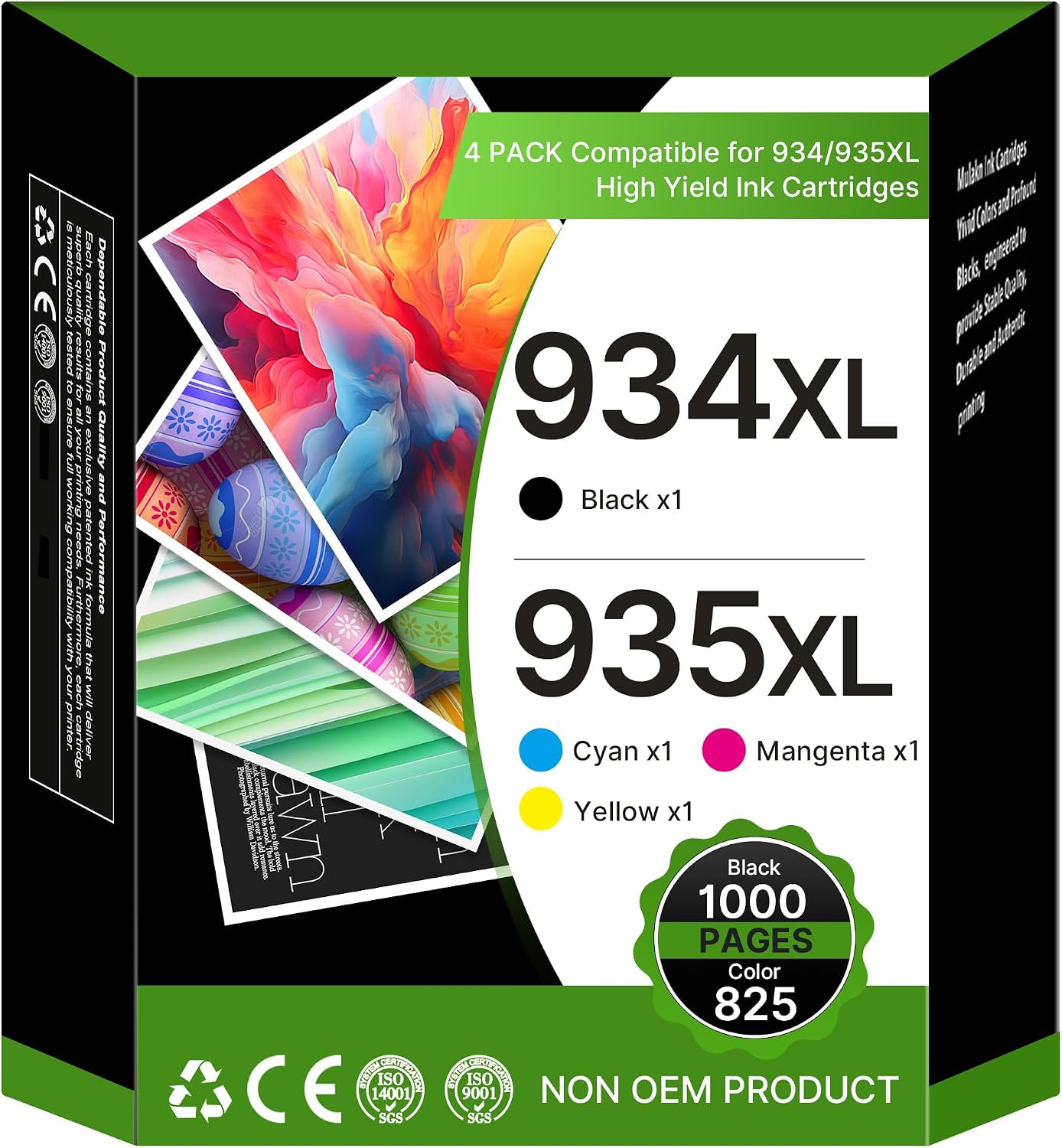 Detalle de Washope 934XL/935XL Multipack kompatible für HP Officejet Pro 6230 (4er-Set)