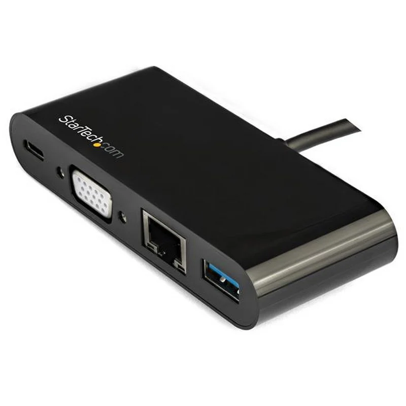 Detalle de StarTech Docking Station USB-C VGA GbE con USB 3.0 (DVGA-GbE-USB3.0) – Conecta, carga y extiende tu portátil